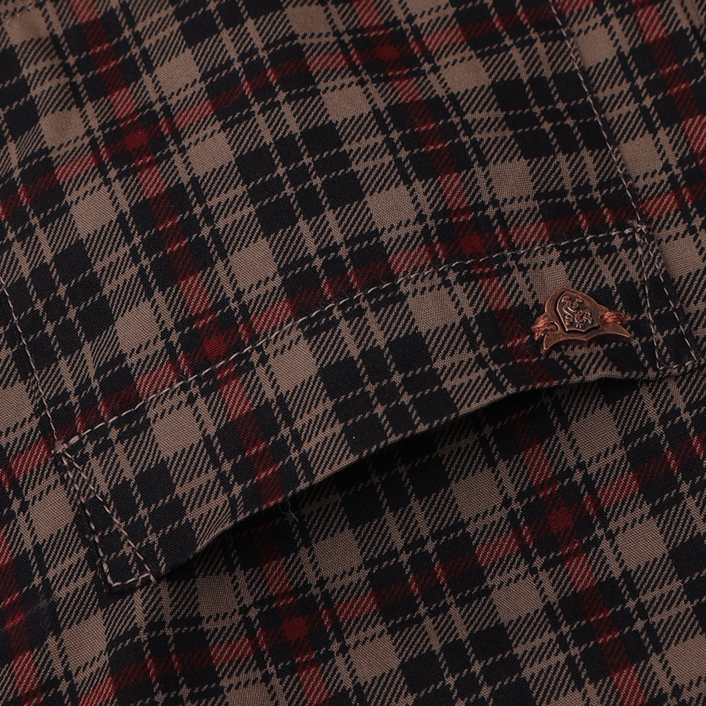 Khaki Laffer Checks Shirt for Boys