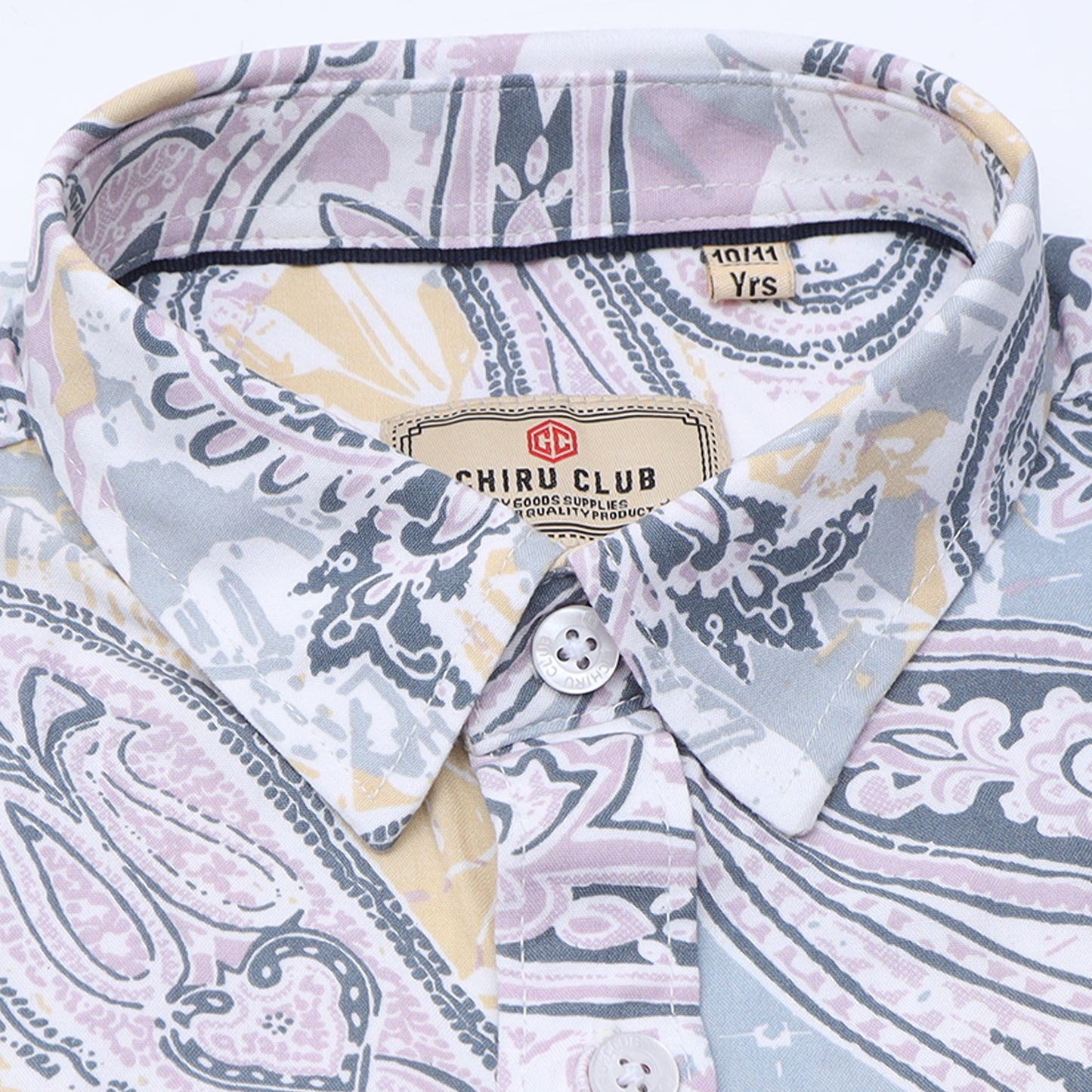 Pink & Grey Rayon Printed Shirt for Boys