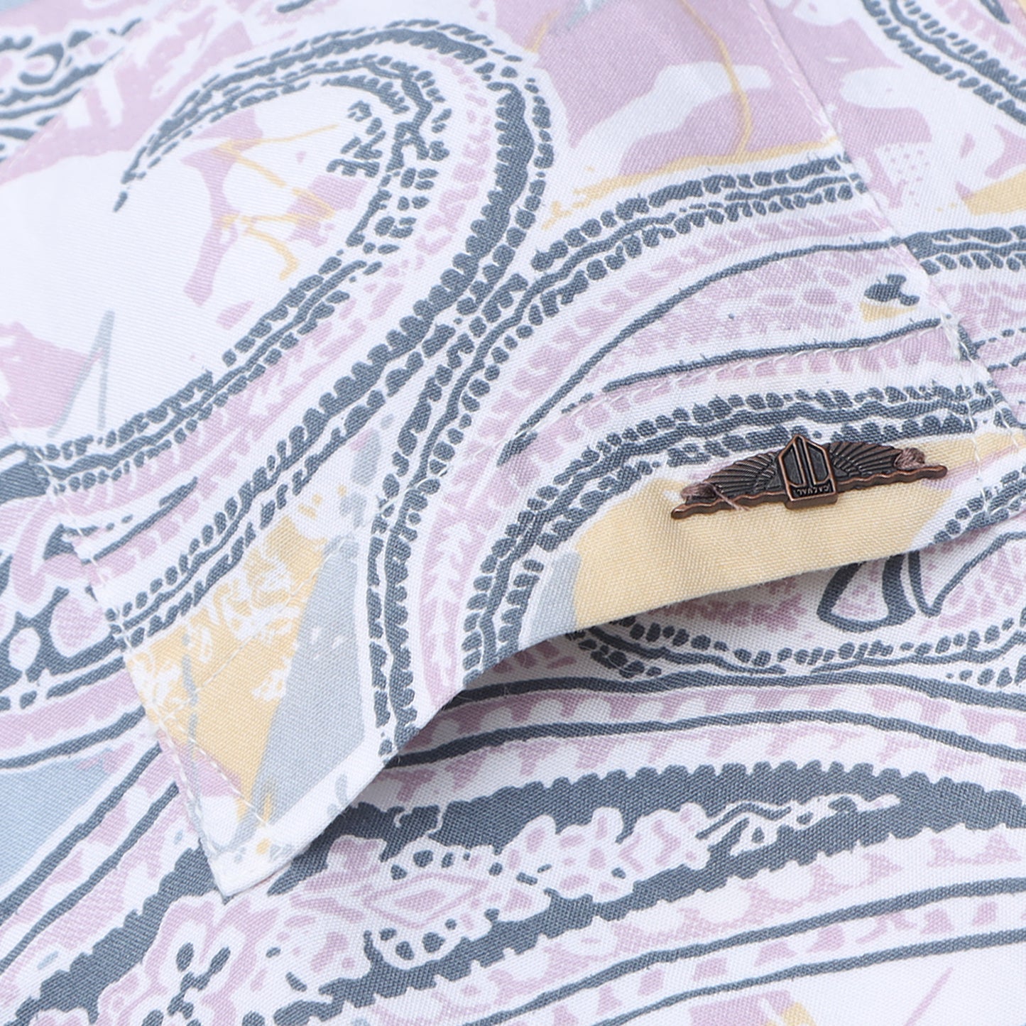 Pink & Grey Rayon Printed Shirt for Boys