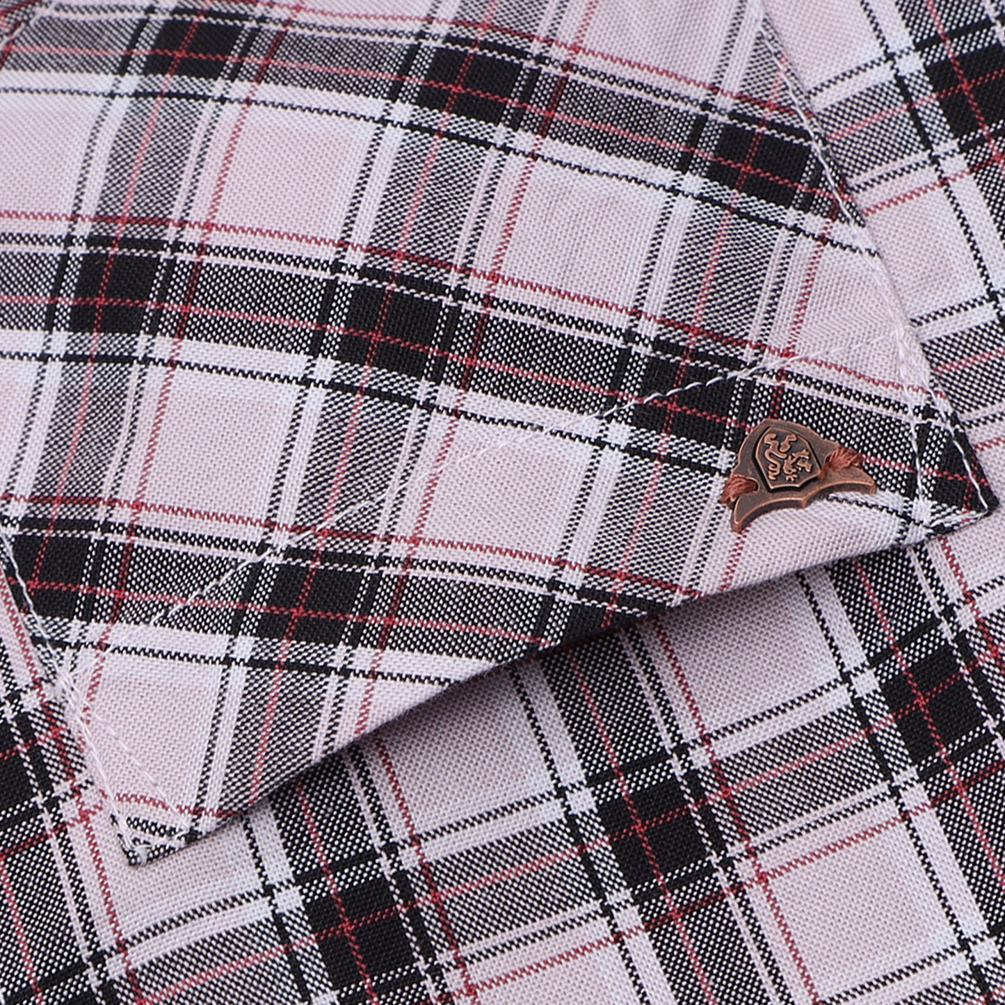 Peach Oxford Checks Shirt for Boys