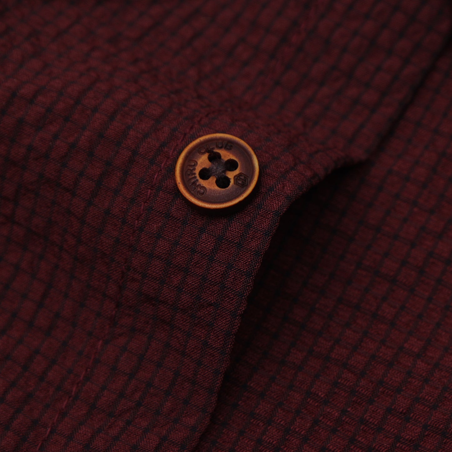 Maroon Solid Popcorn Shirt for Boys