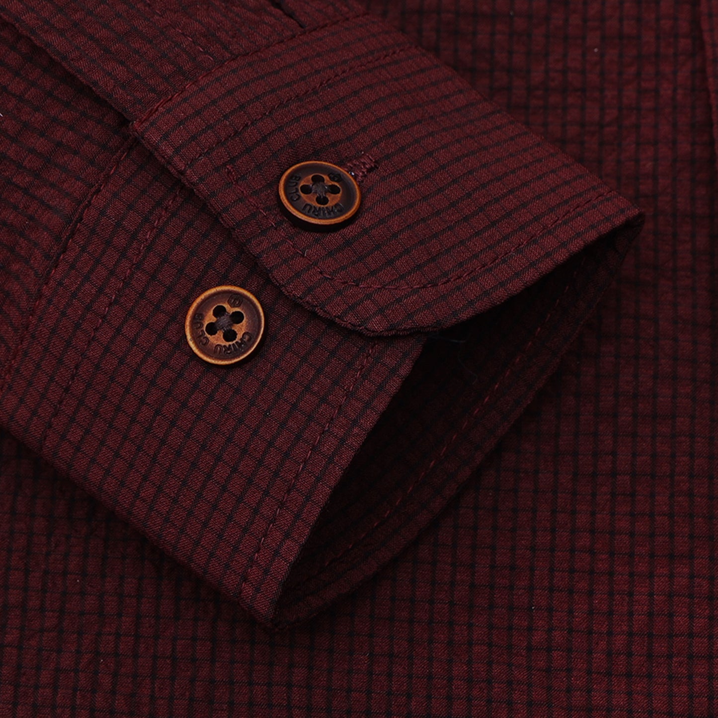 Maroon Solid Popcorn Shirt for Boys