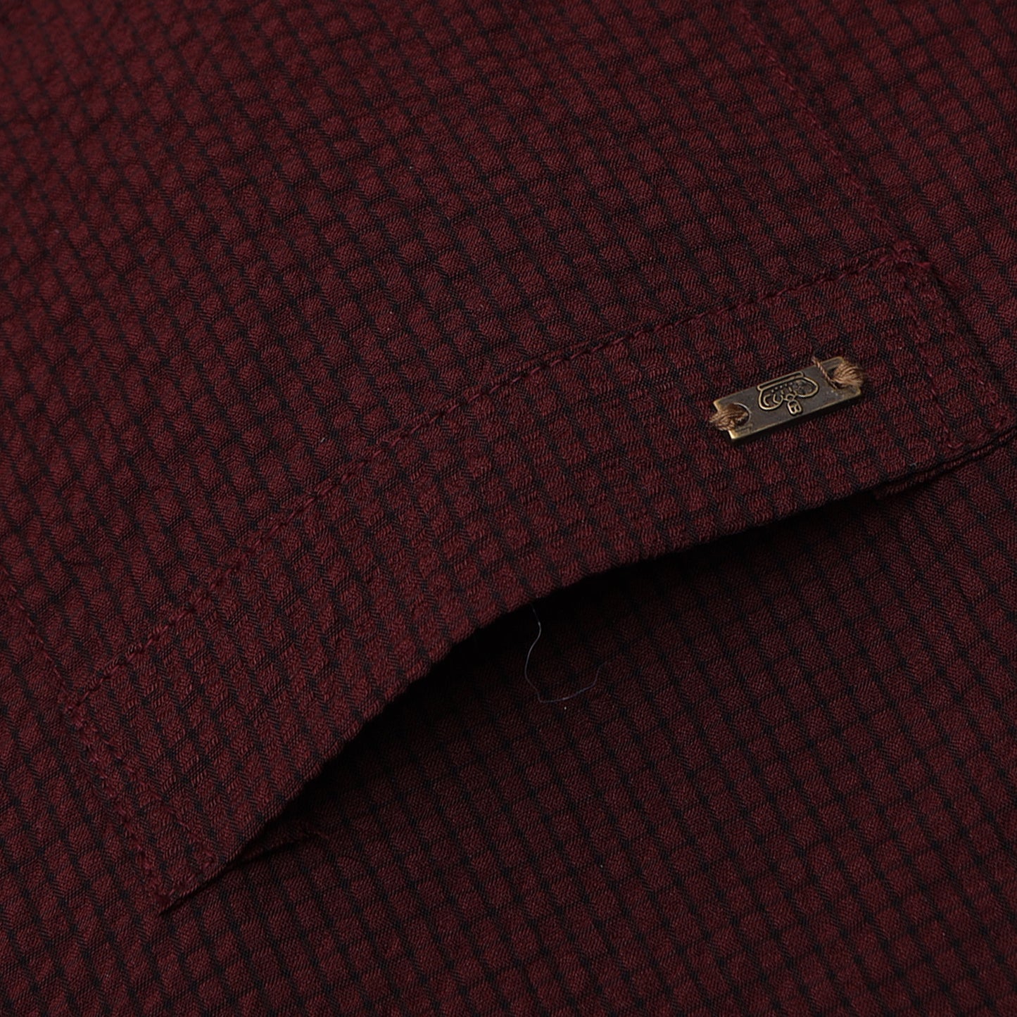 Maroon Solid Popcorn Shirt for Boys