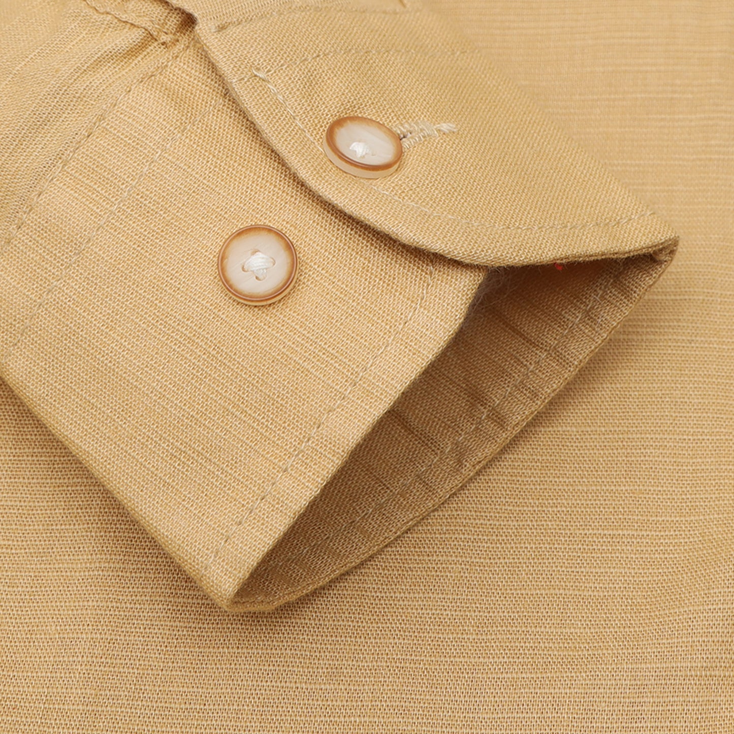 Gold Cotton Linen Solid Shirt for Boys
