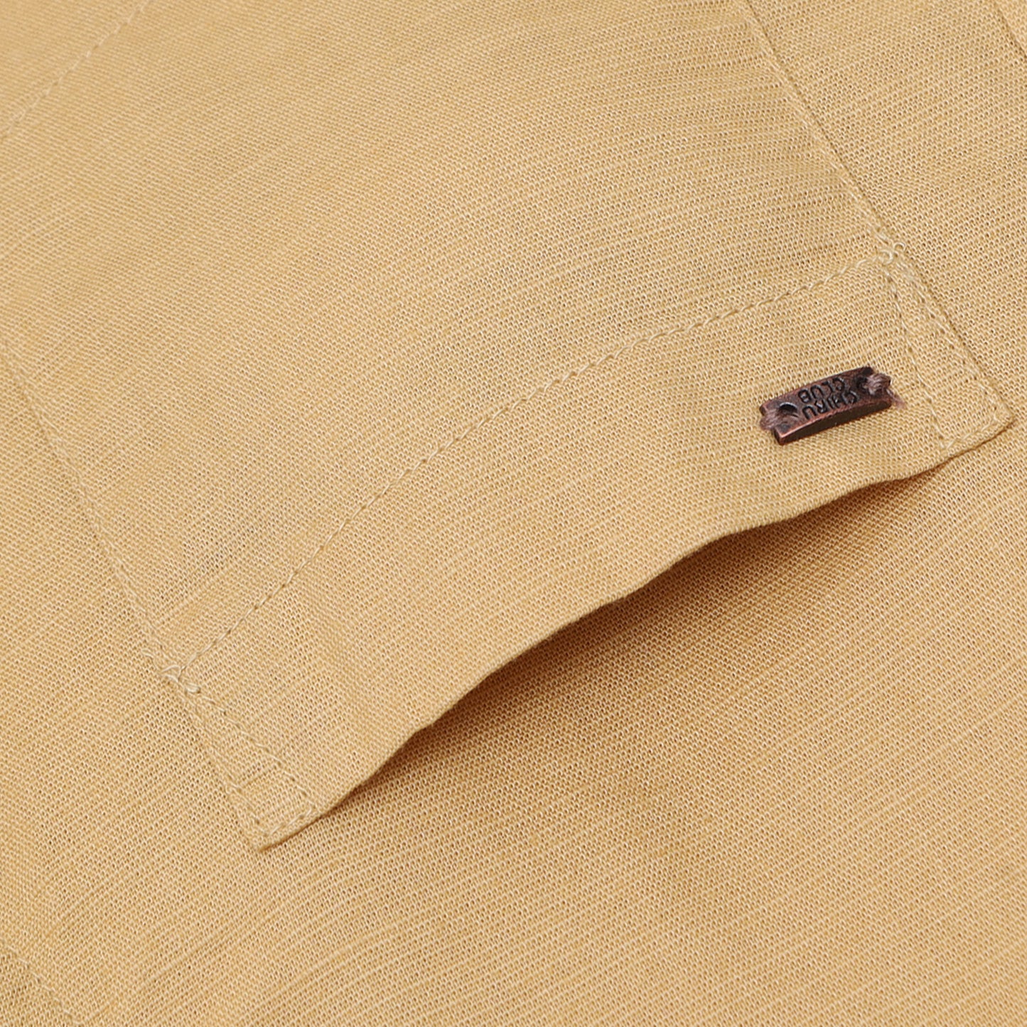 Gold Cotton Linen Solid Shirt for Boys