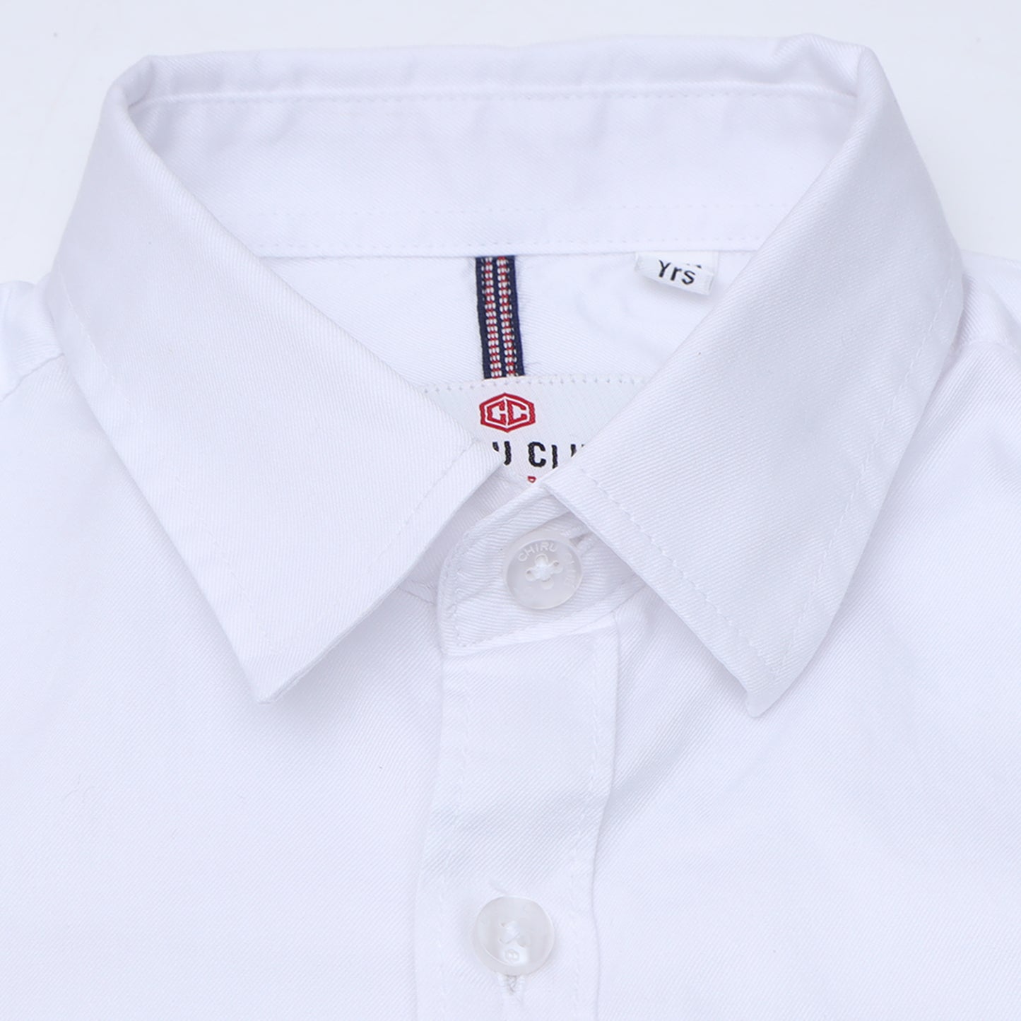 Pearl White Supima Cotton Solid Shirt for Boys