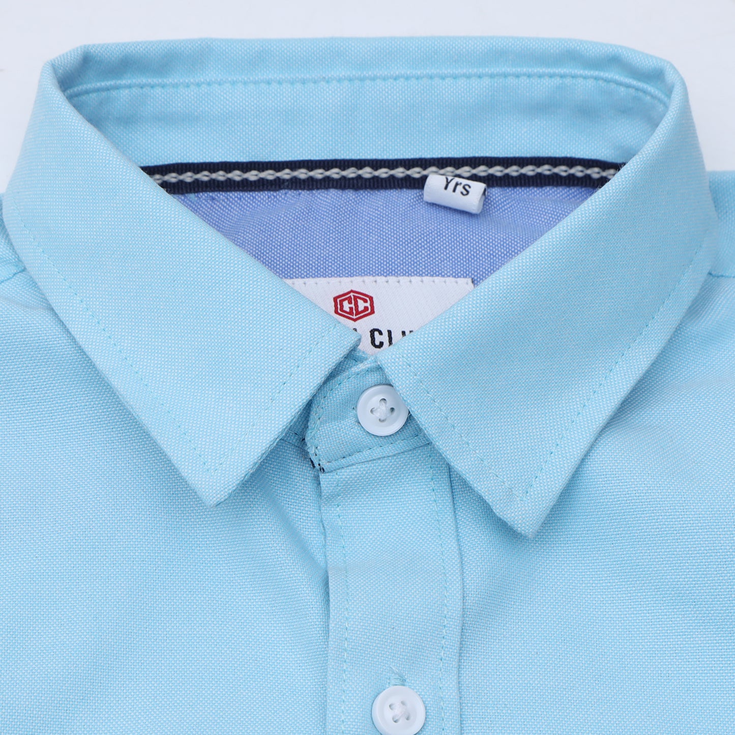 Aqua Blue Oxford Solid Shirt for Boys