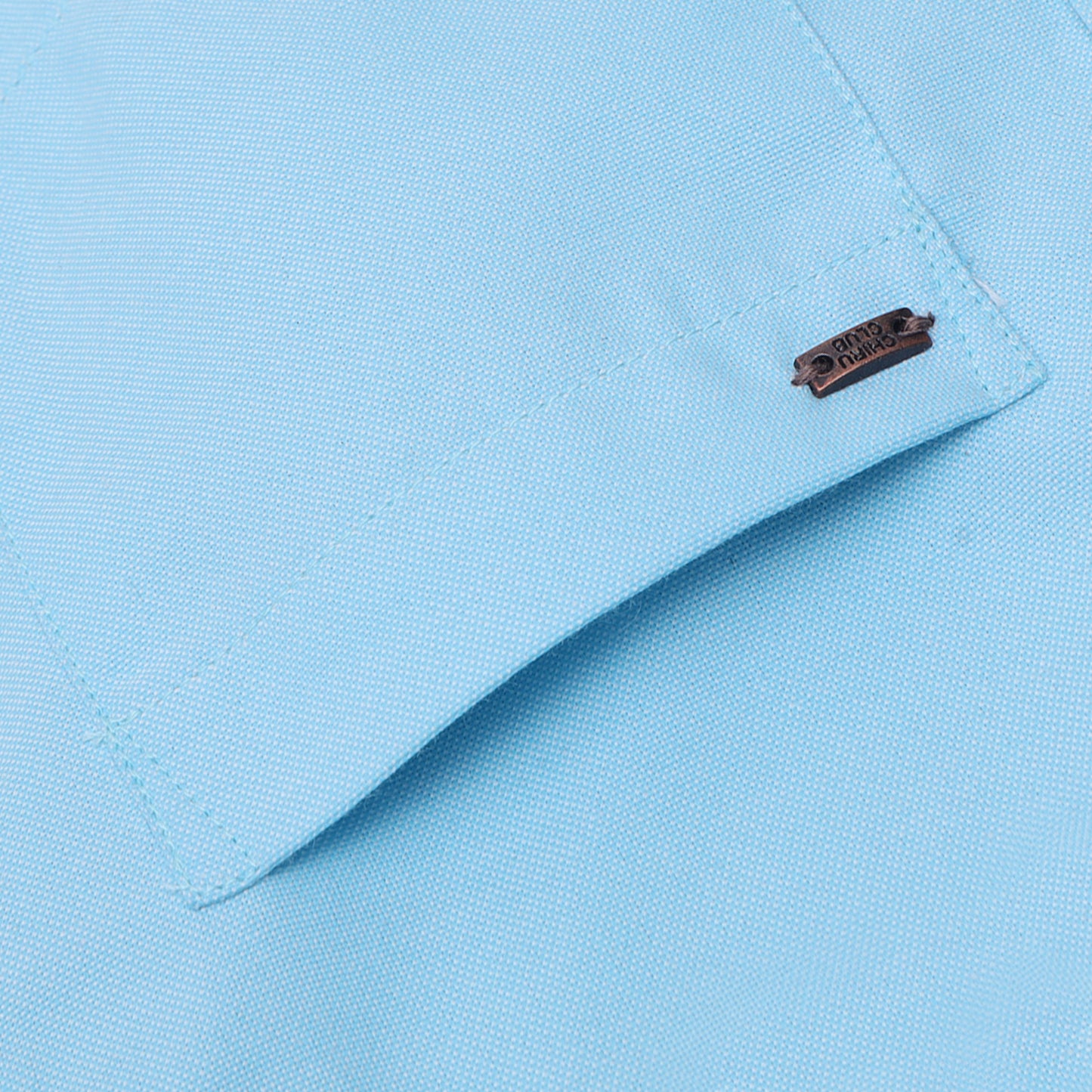 Aqua Blue Oxford Solid Shirt for Boys