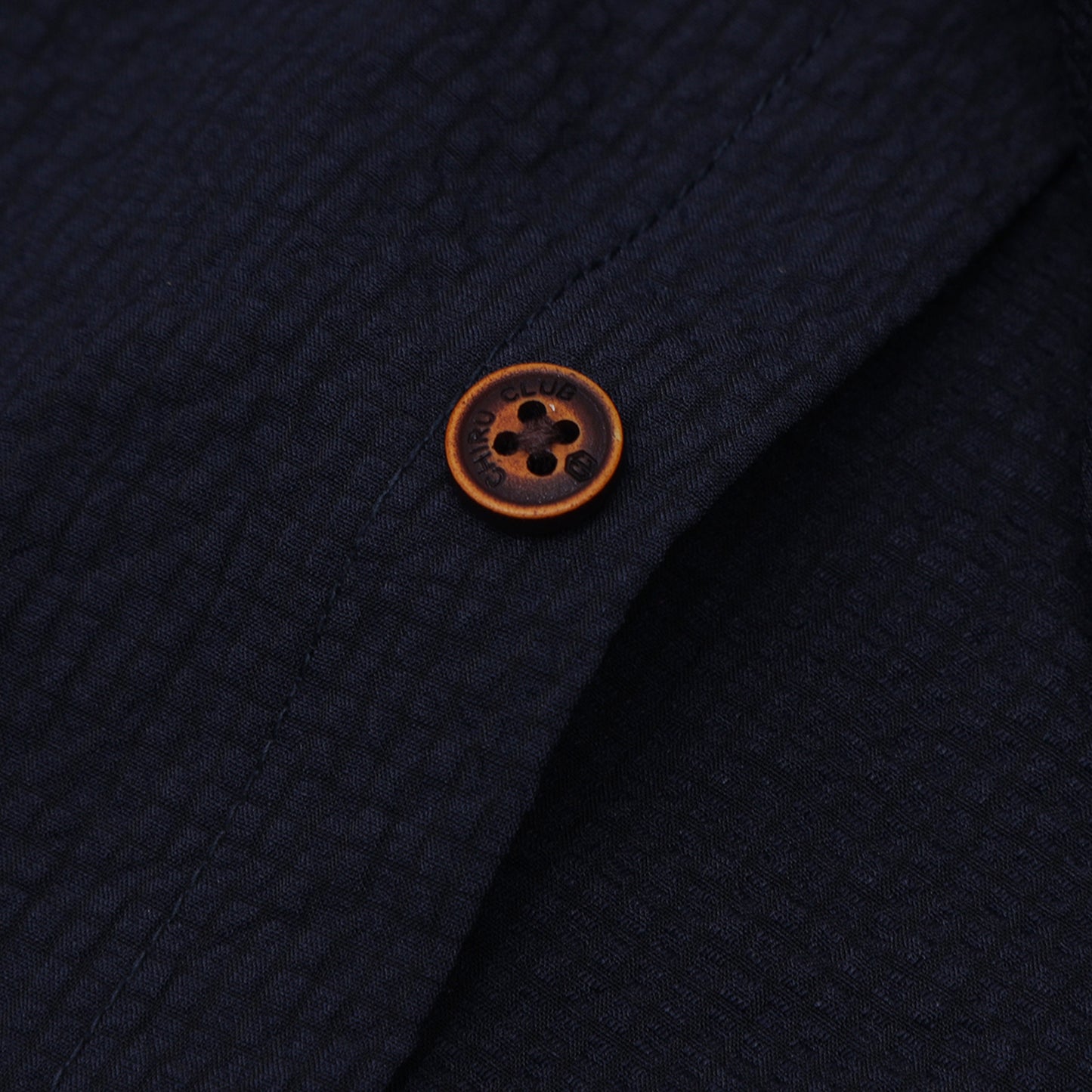 Navy Blue Solid Popcorn Shirt for Boys