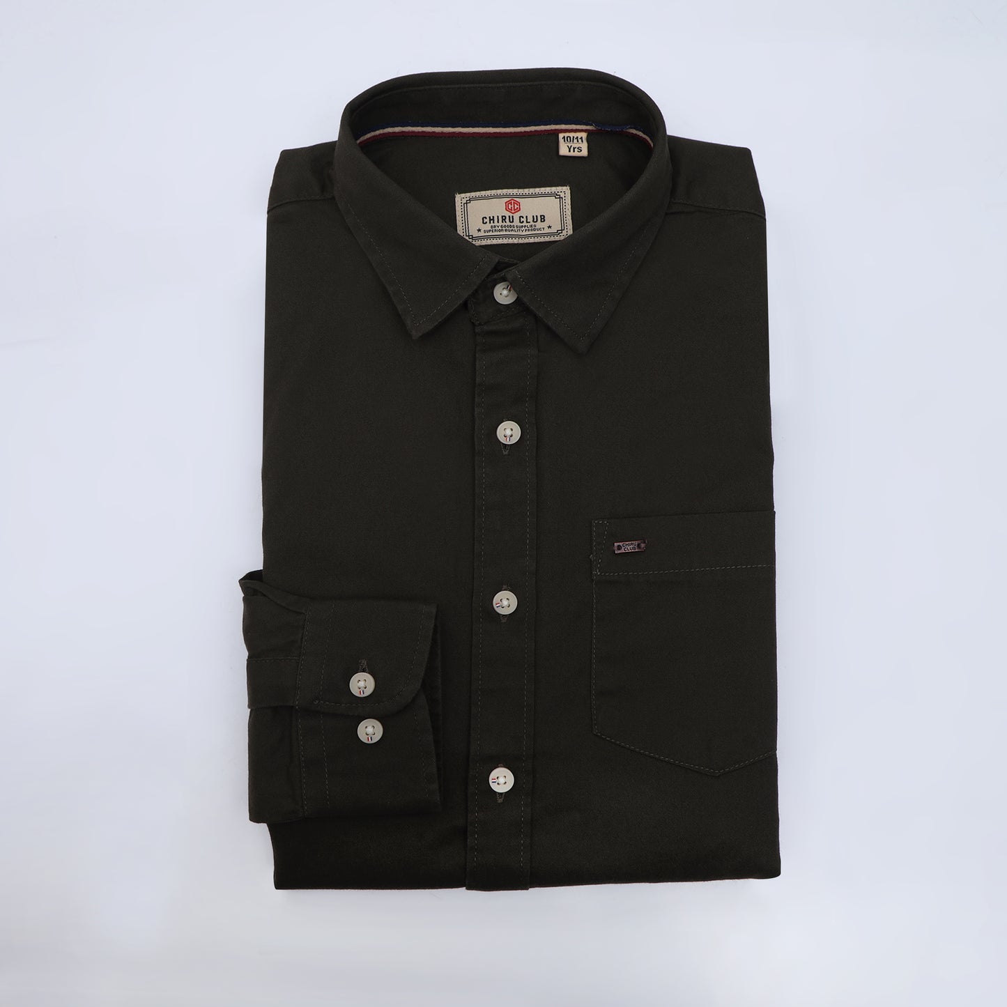 Black Denim Lycra Solid Shirt for Boys