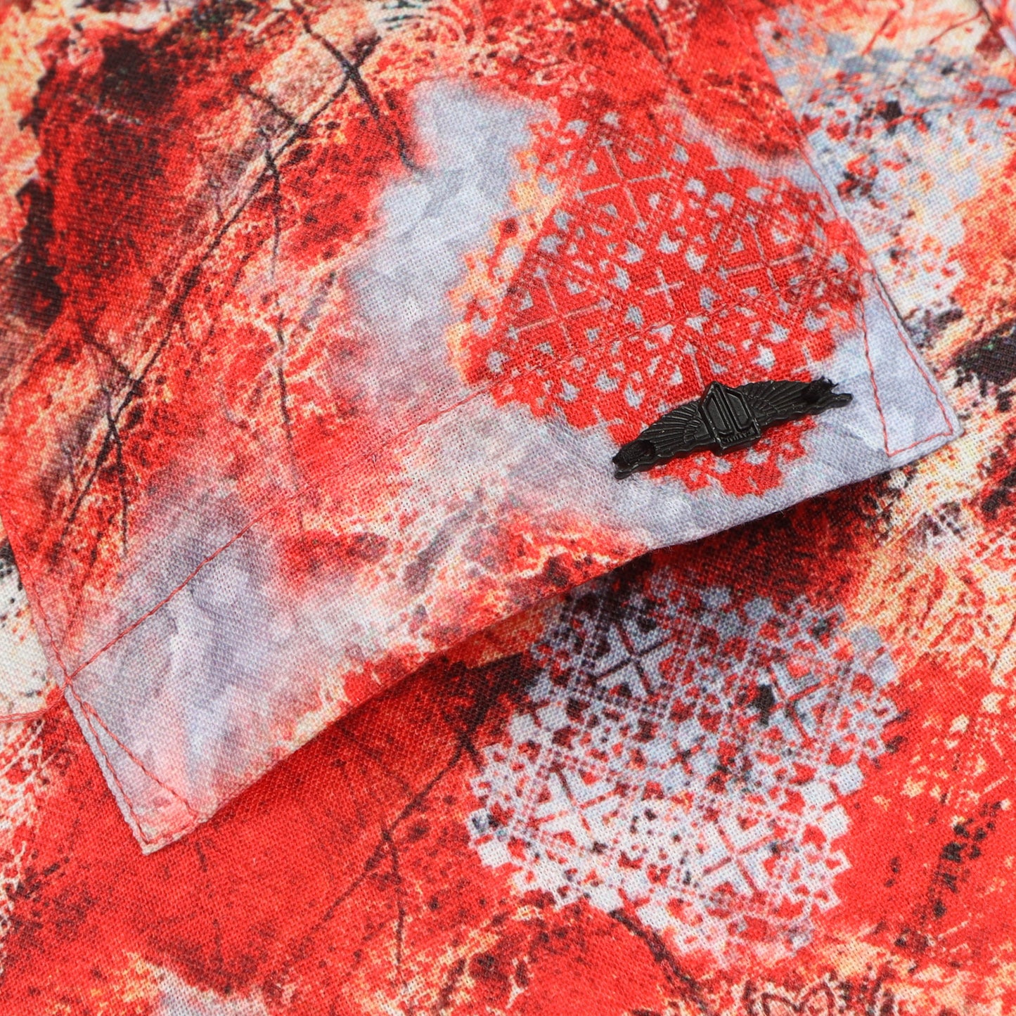 Red Digital Printed Rayon Shirt For Boys