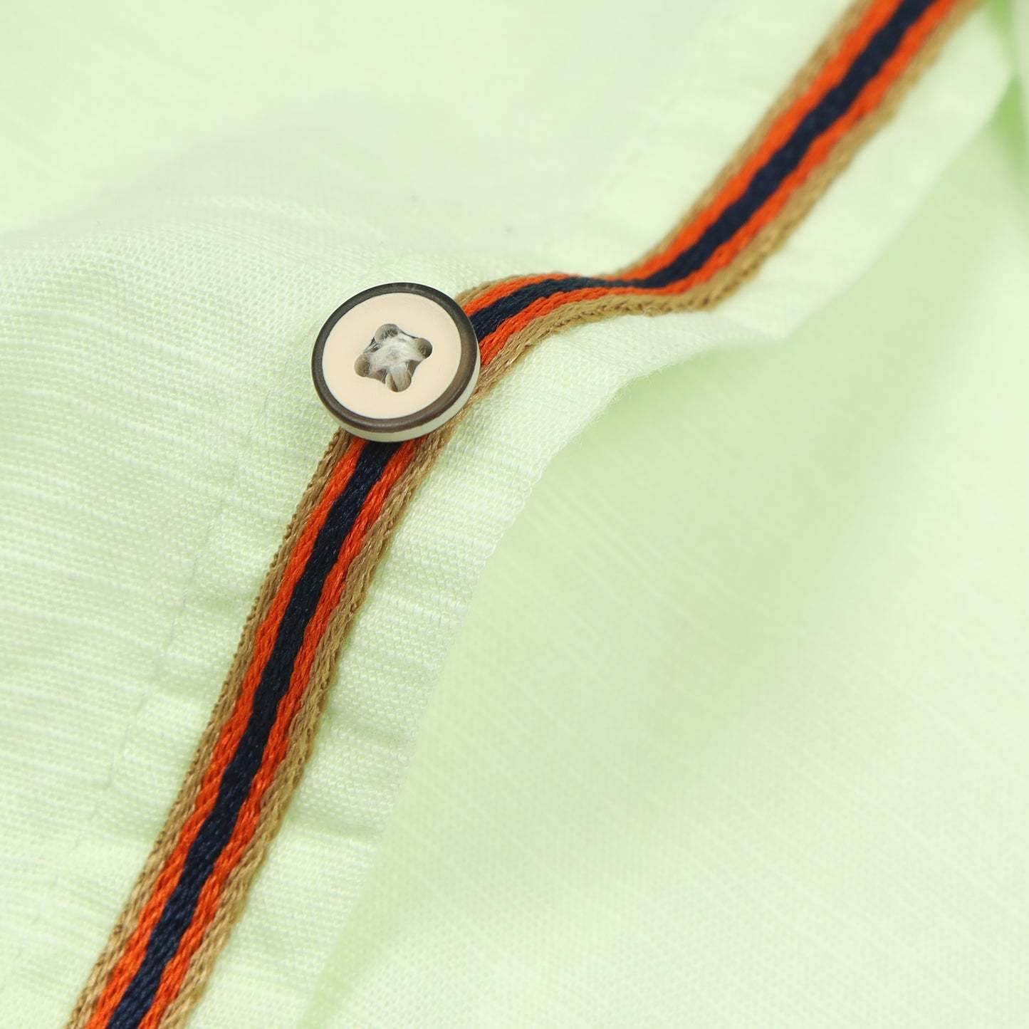 Pista Green Cotton Linen Solid Shirt For Boys