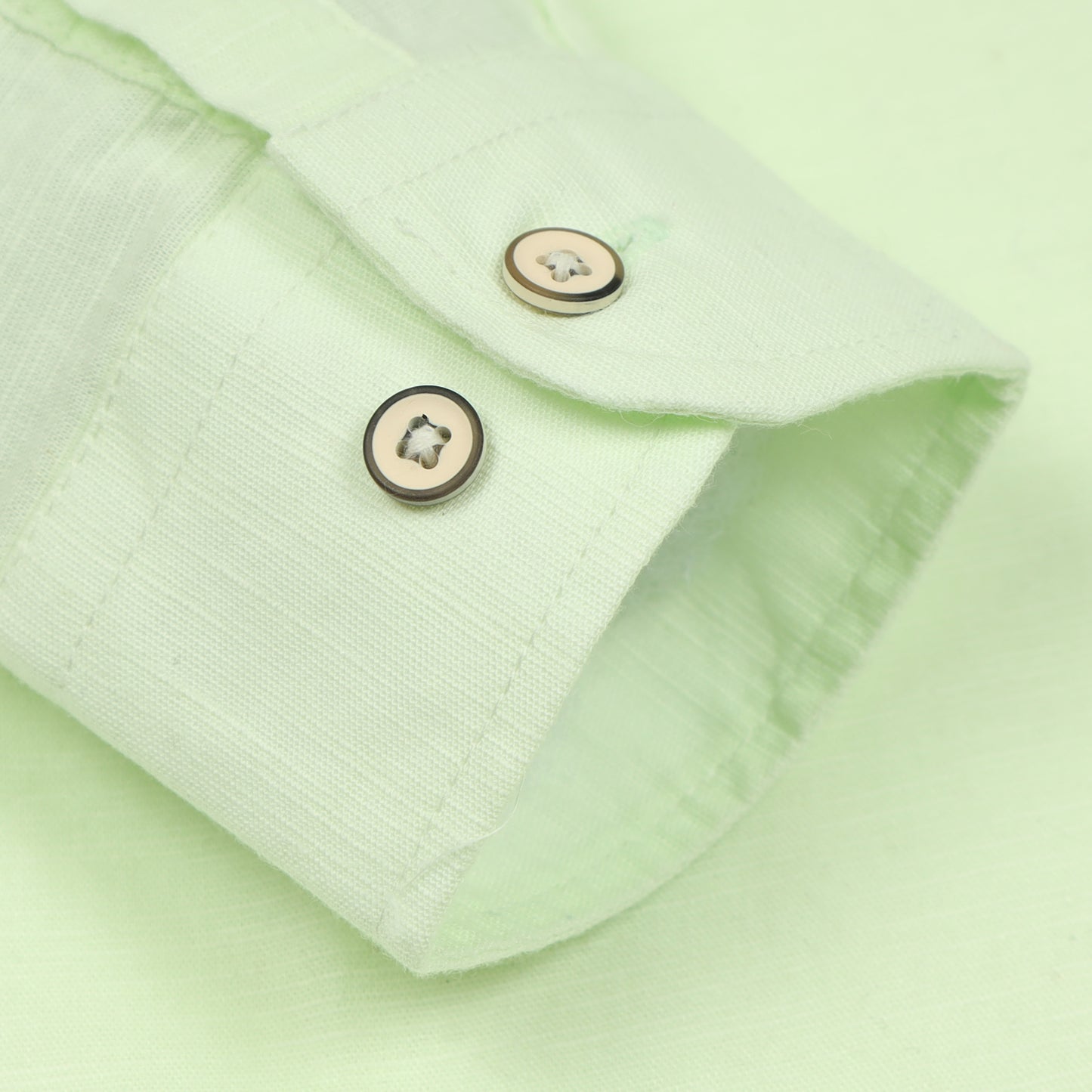 Pista Green Cotton Linen Solid Shirt For Boys