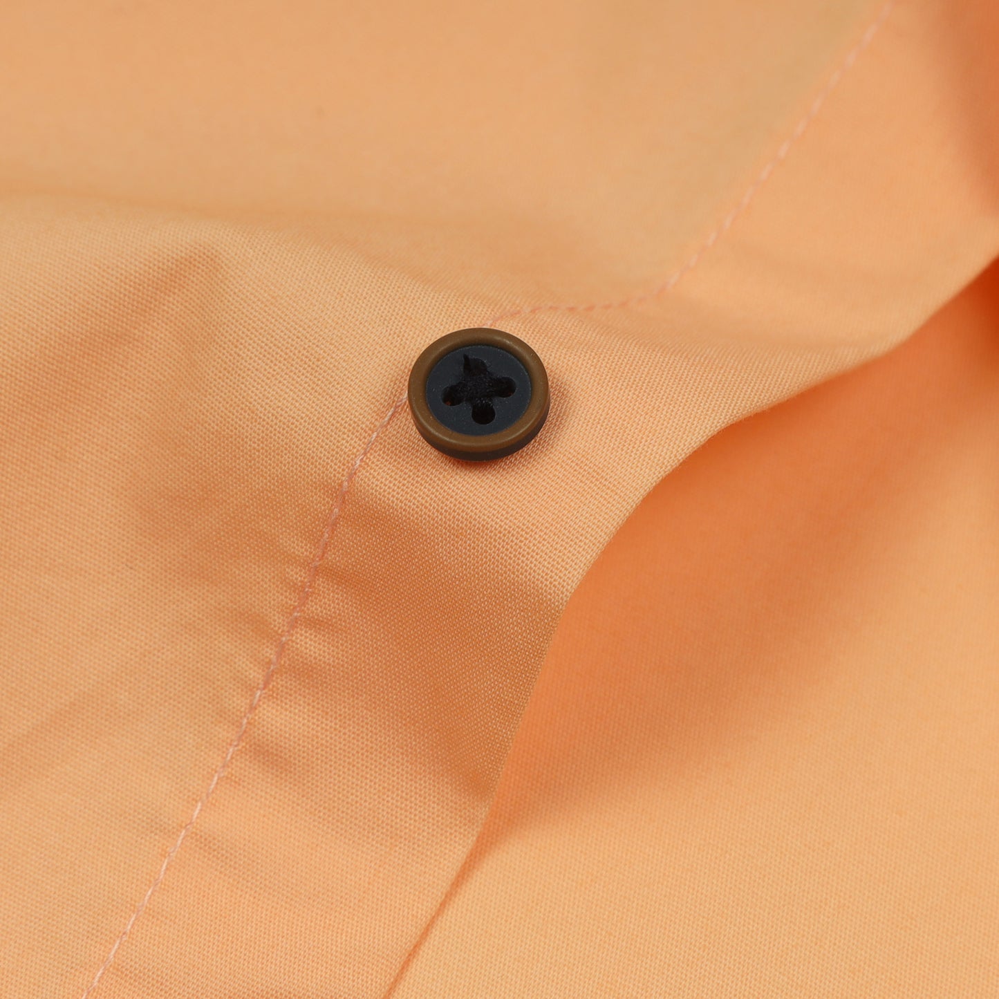 Peach Poplin Lycra Solid Shirt For Boys