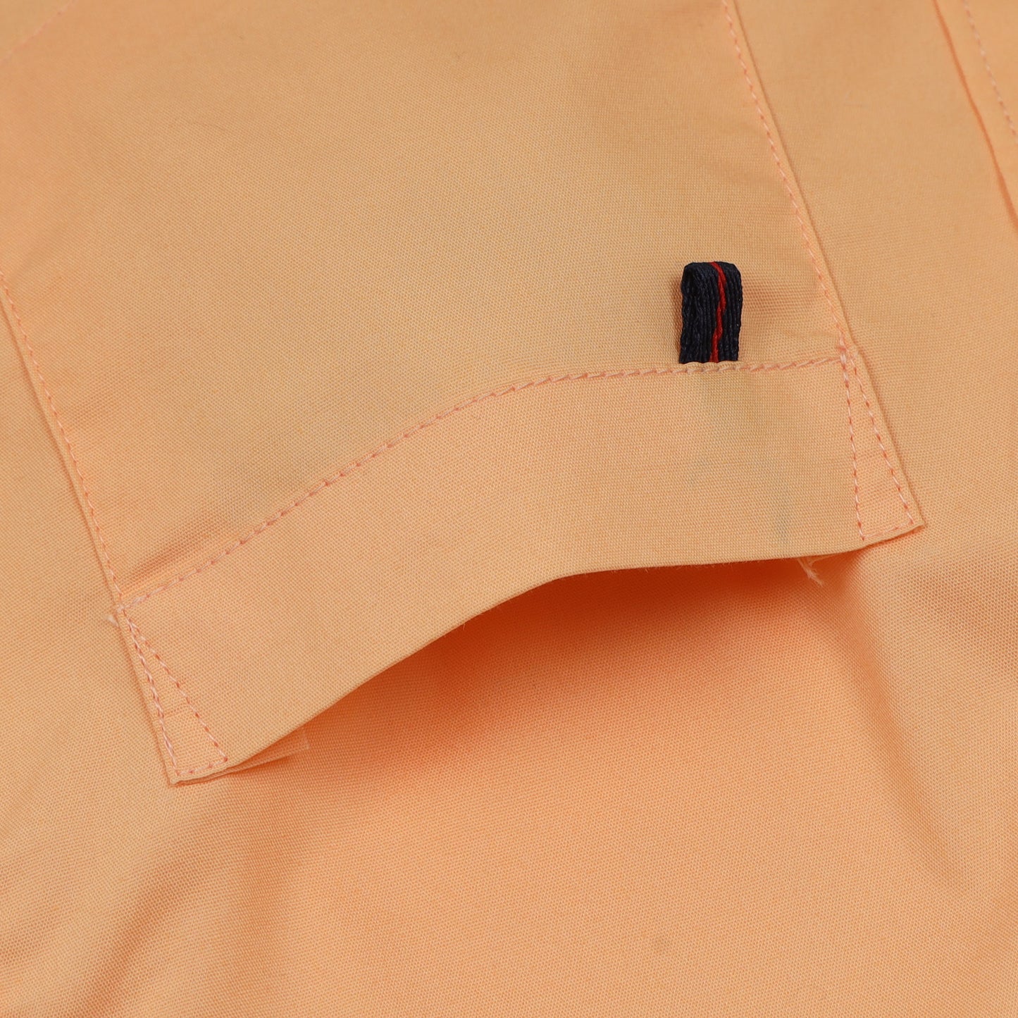 Peach Poplin Lycra Solid Shirt For Boys