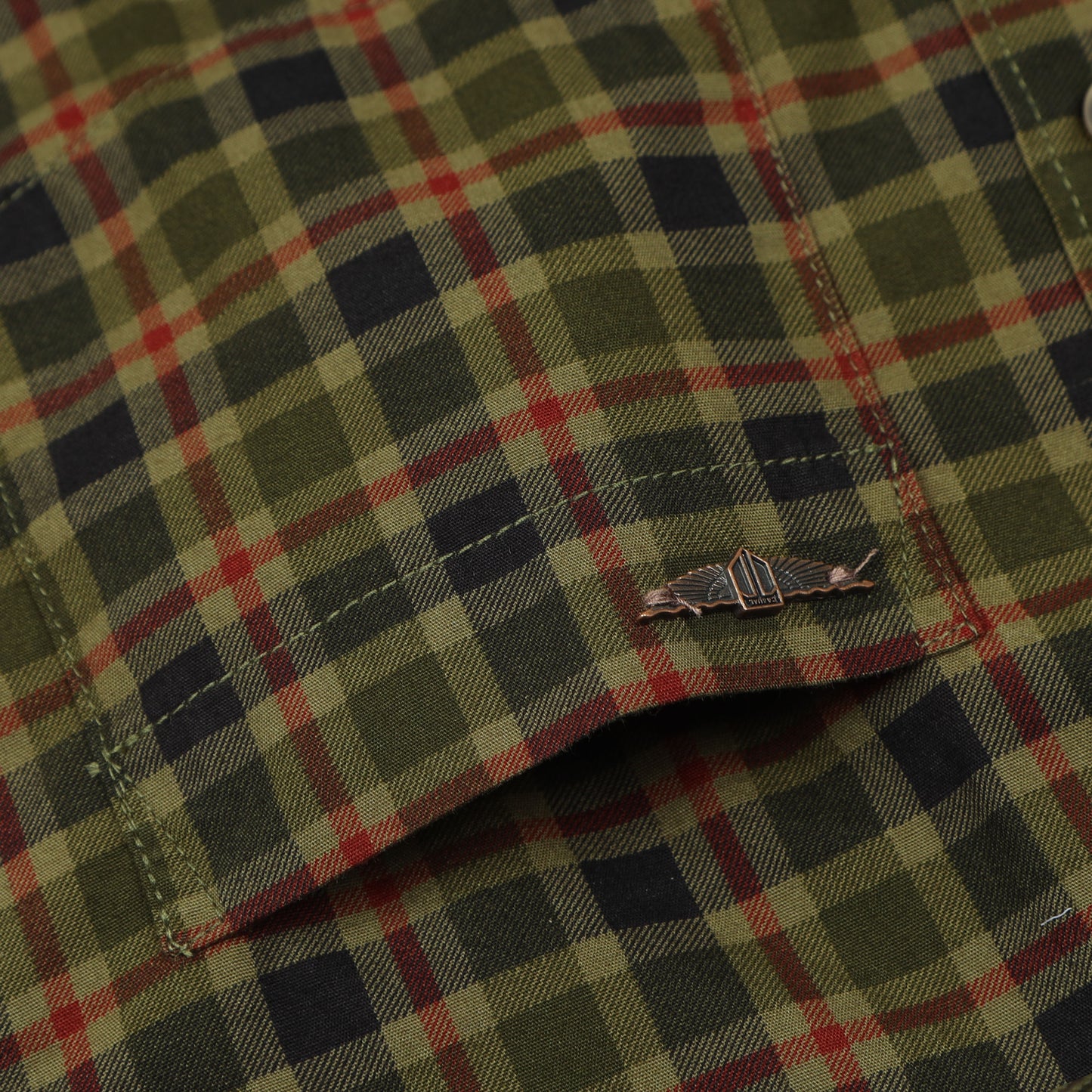 Olive Laffer Checks Shirt For Boys