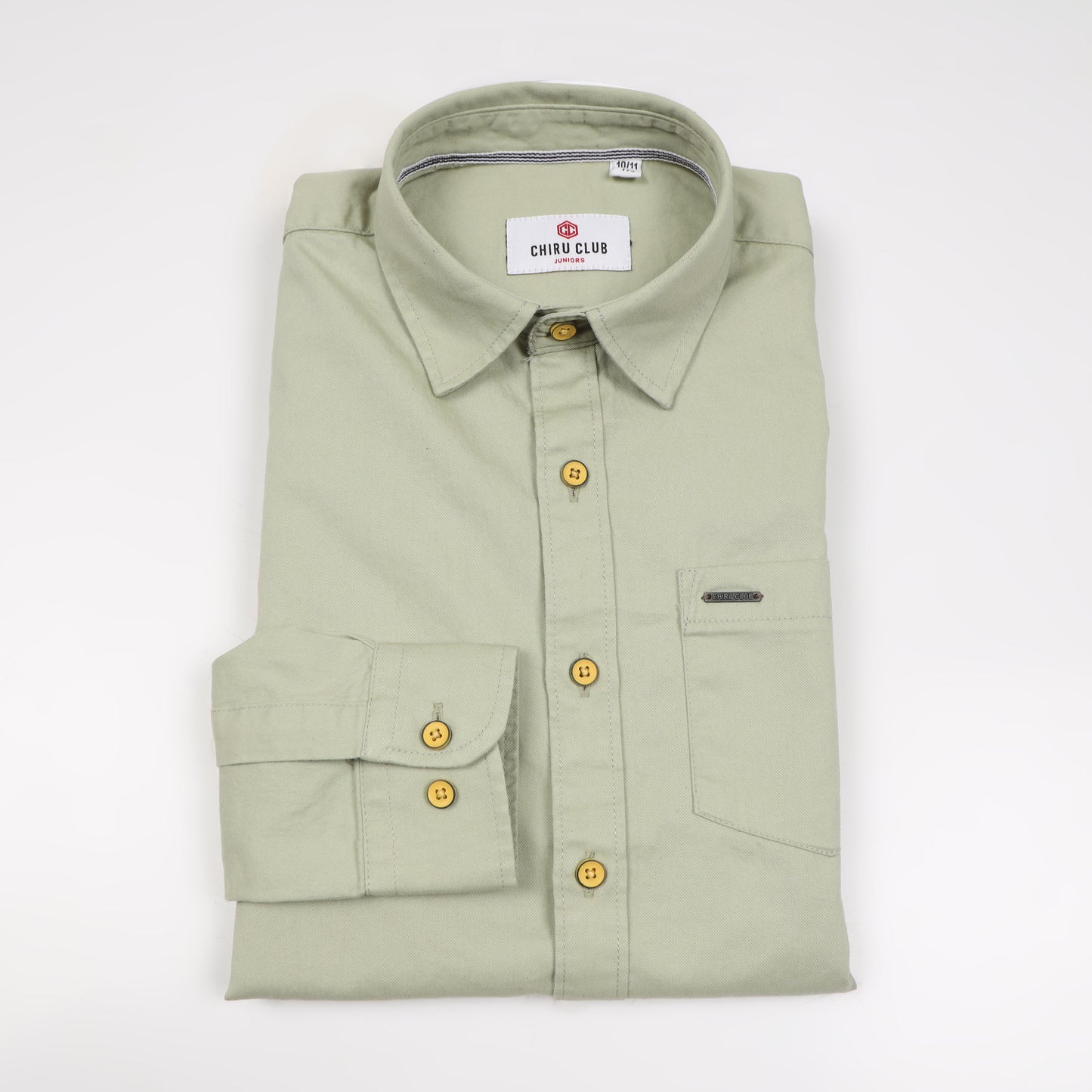 Pista Twill Leather Finish Solid Shirt For Boys