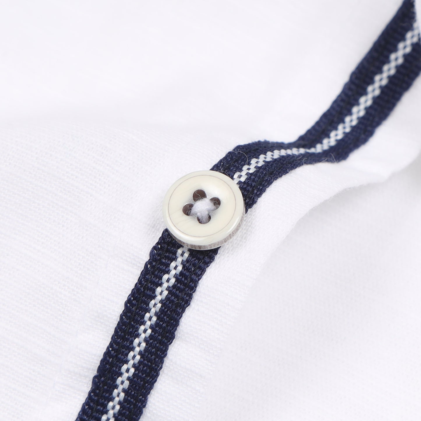 White Cotton Linen Solid Shirt For Boys