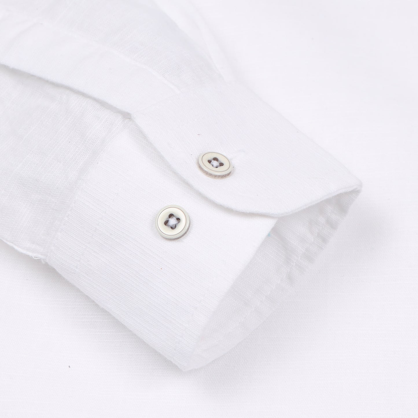White Cotton Linen Solid Shirt For Boys