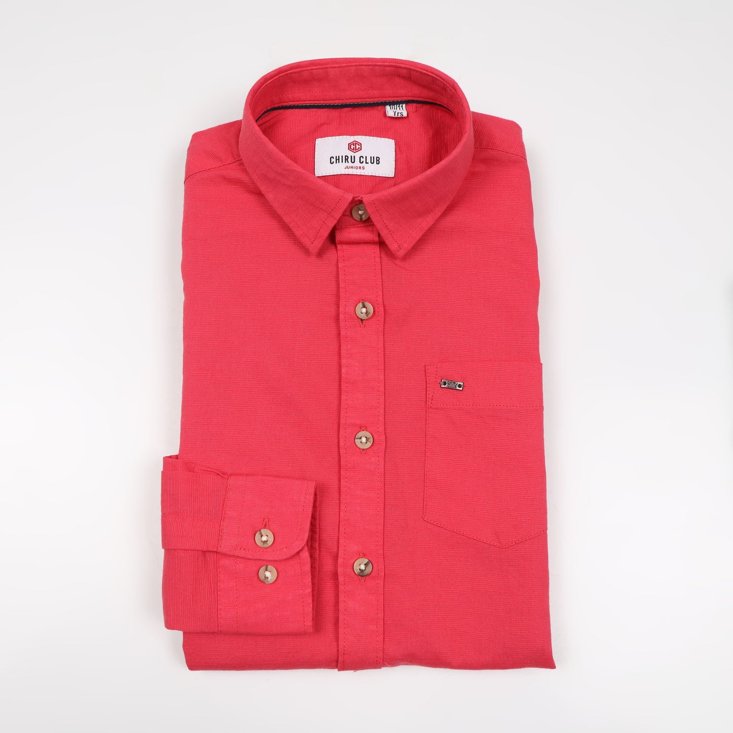 Rani Pink Cotton Linen Shirt For Boys