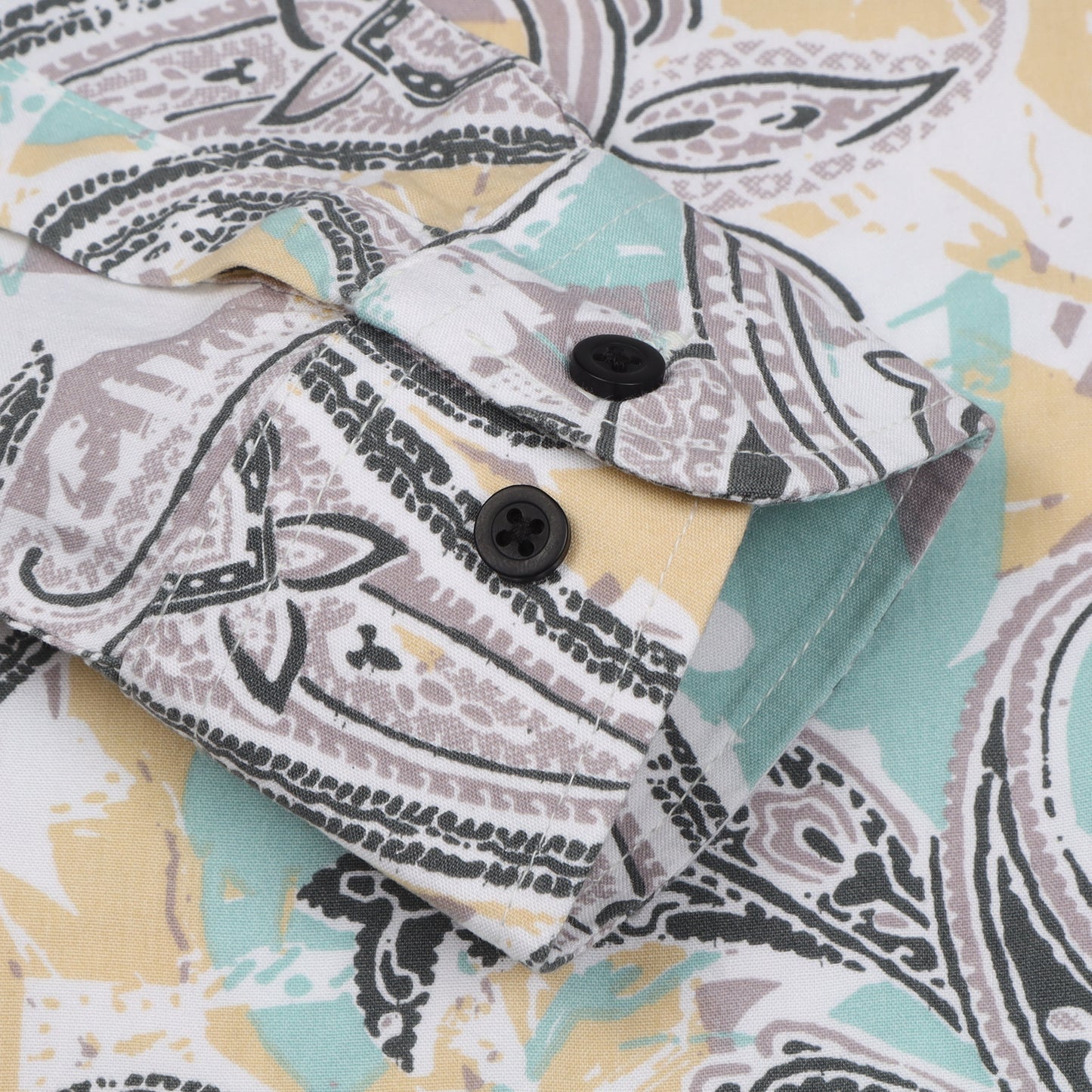 Aqua Grey Digital Printed Rayon Shirt For Boys