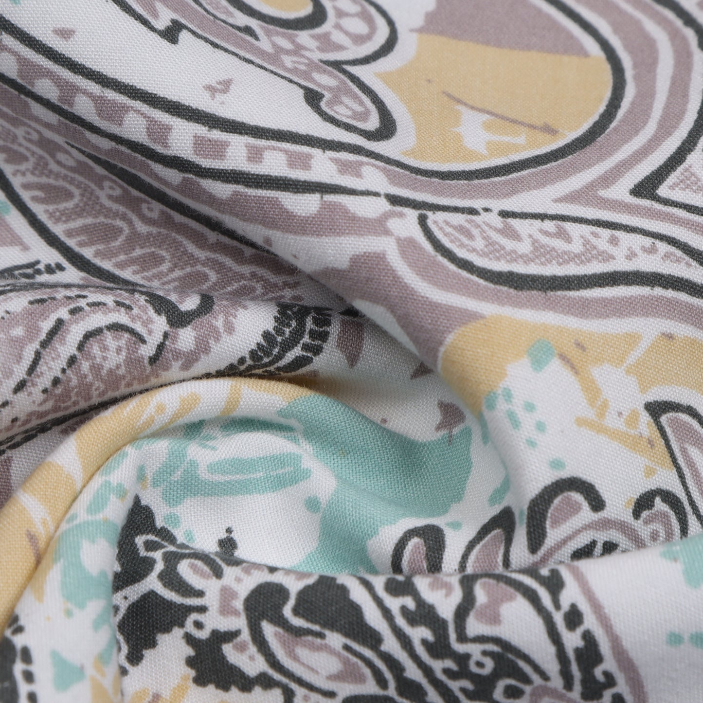 Aqua Grey Digital Printed Rayon Shirt For Boys