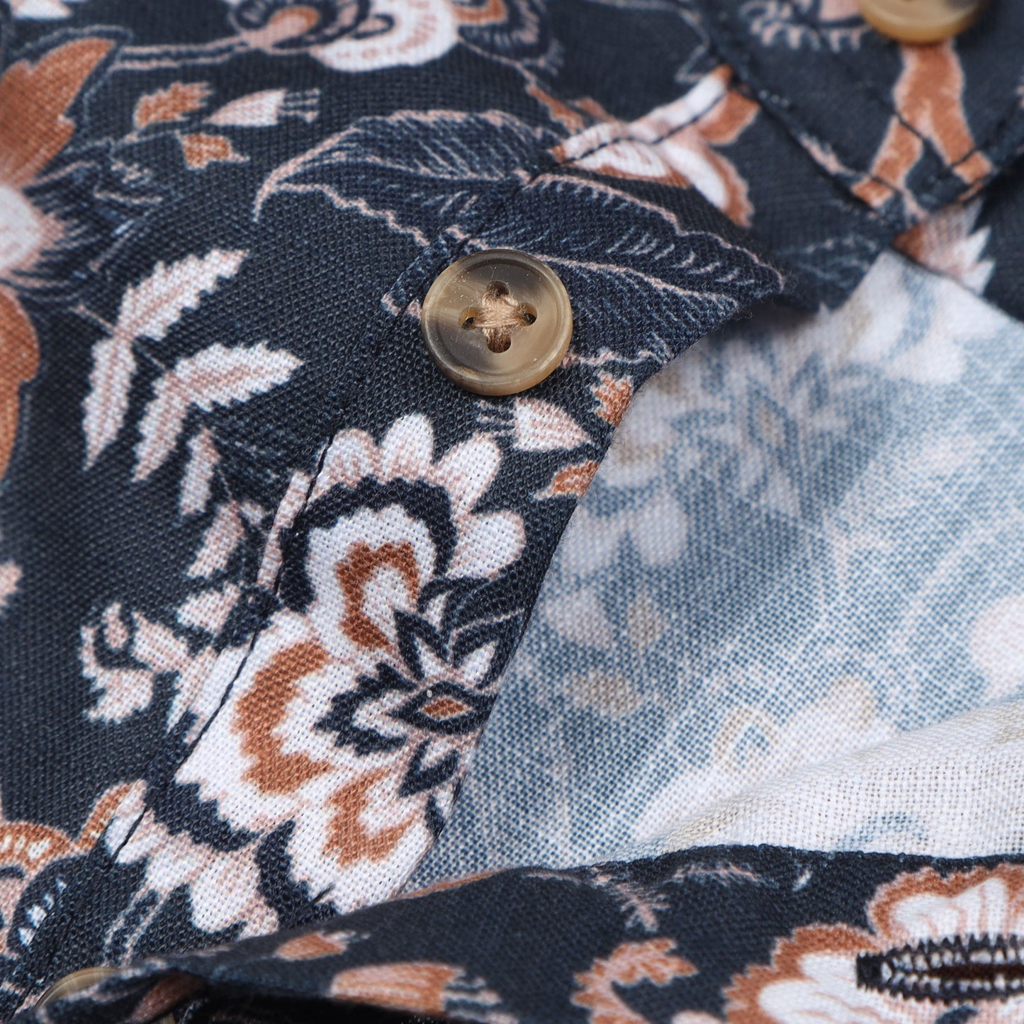 Navy Blue Digital Printed Rayon Shirt For Boys
