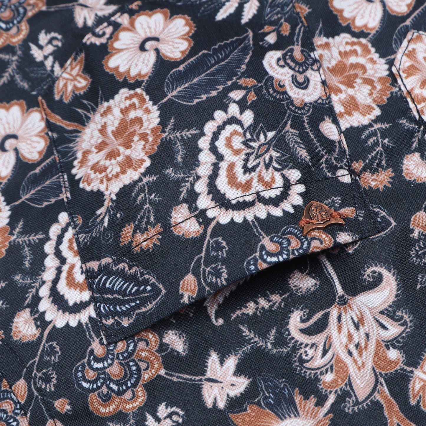 Navy Blue Digital Printed Rayon Shirt For Boys