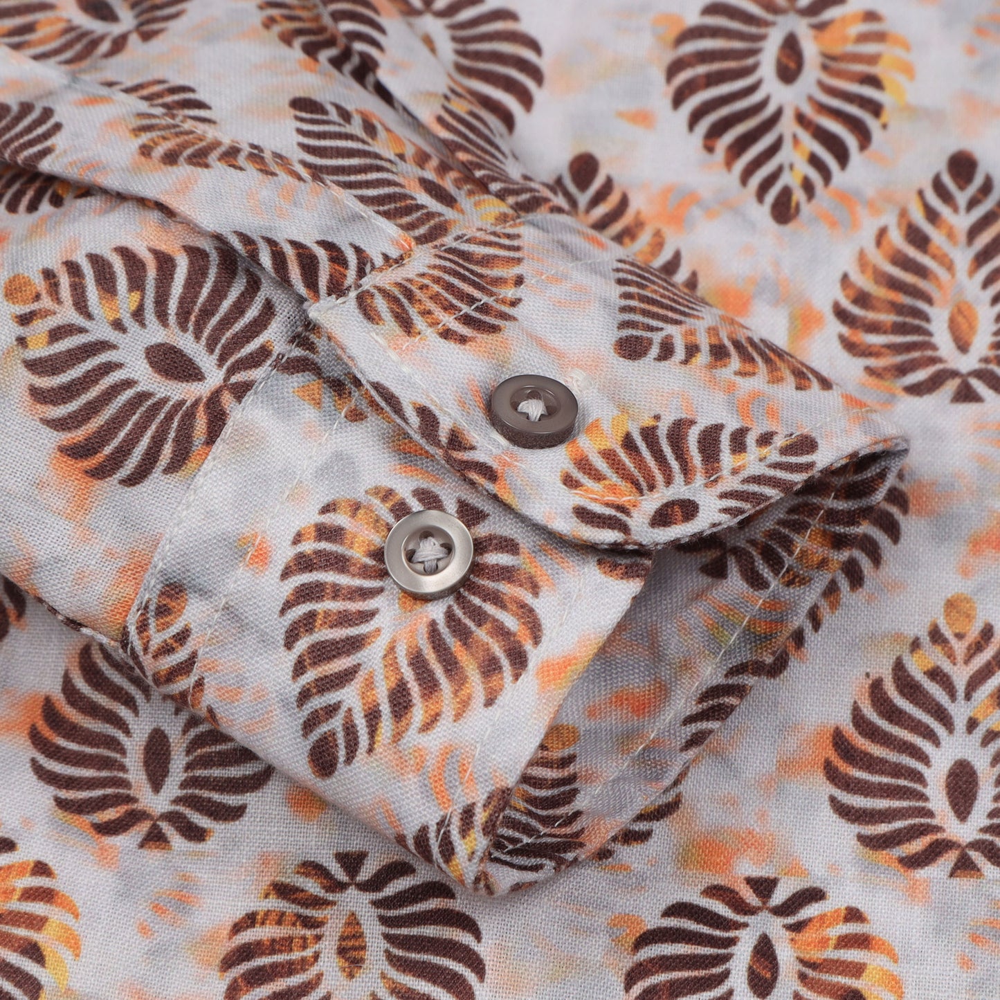 White Brown Rayon Digital Printed Shirt For Boys