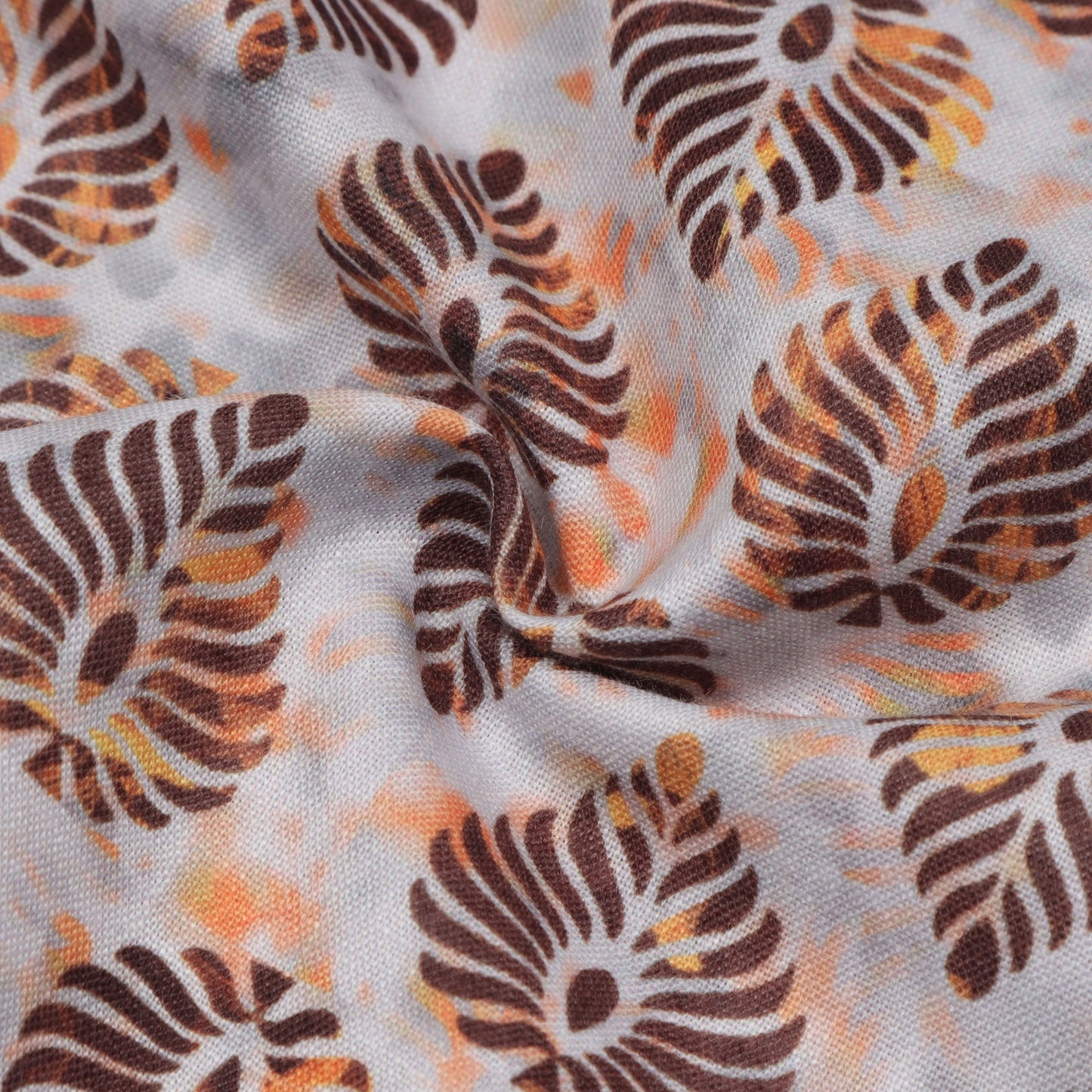 White Brown Rayon Digital Printed Shirt For Boys