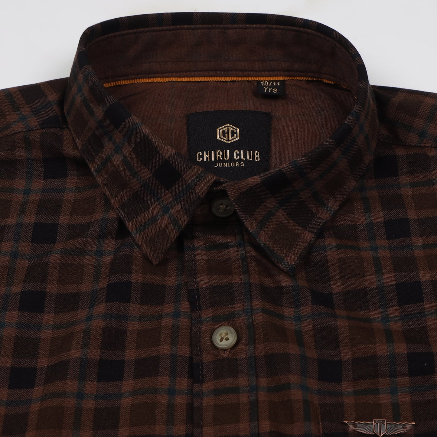 Brown Laffer Checks Shirt For Boys