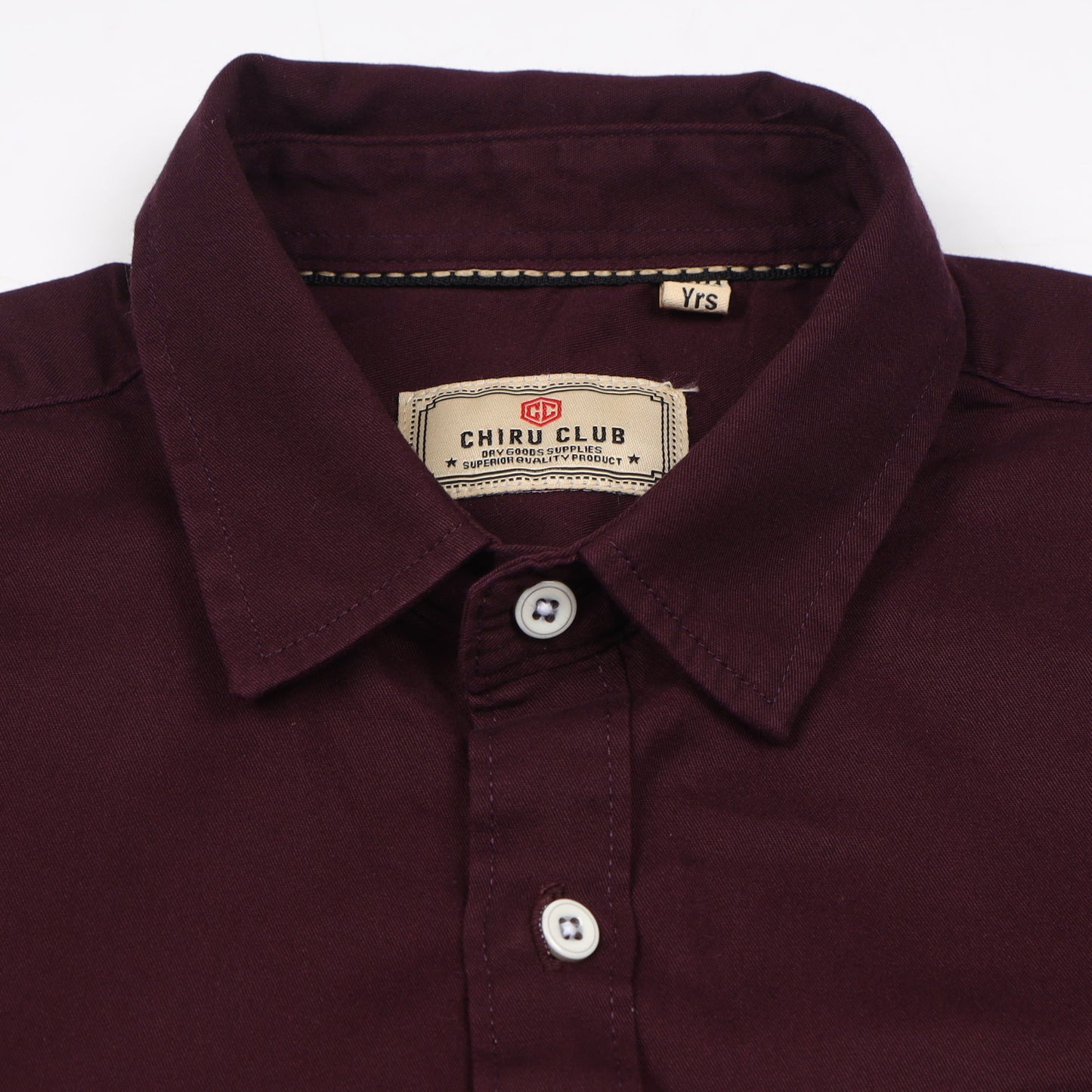 Wine Twill Leather Finish Shirt For Boys