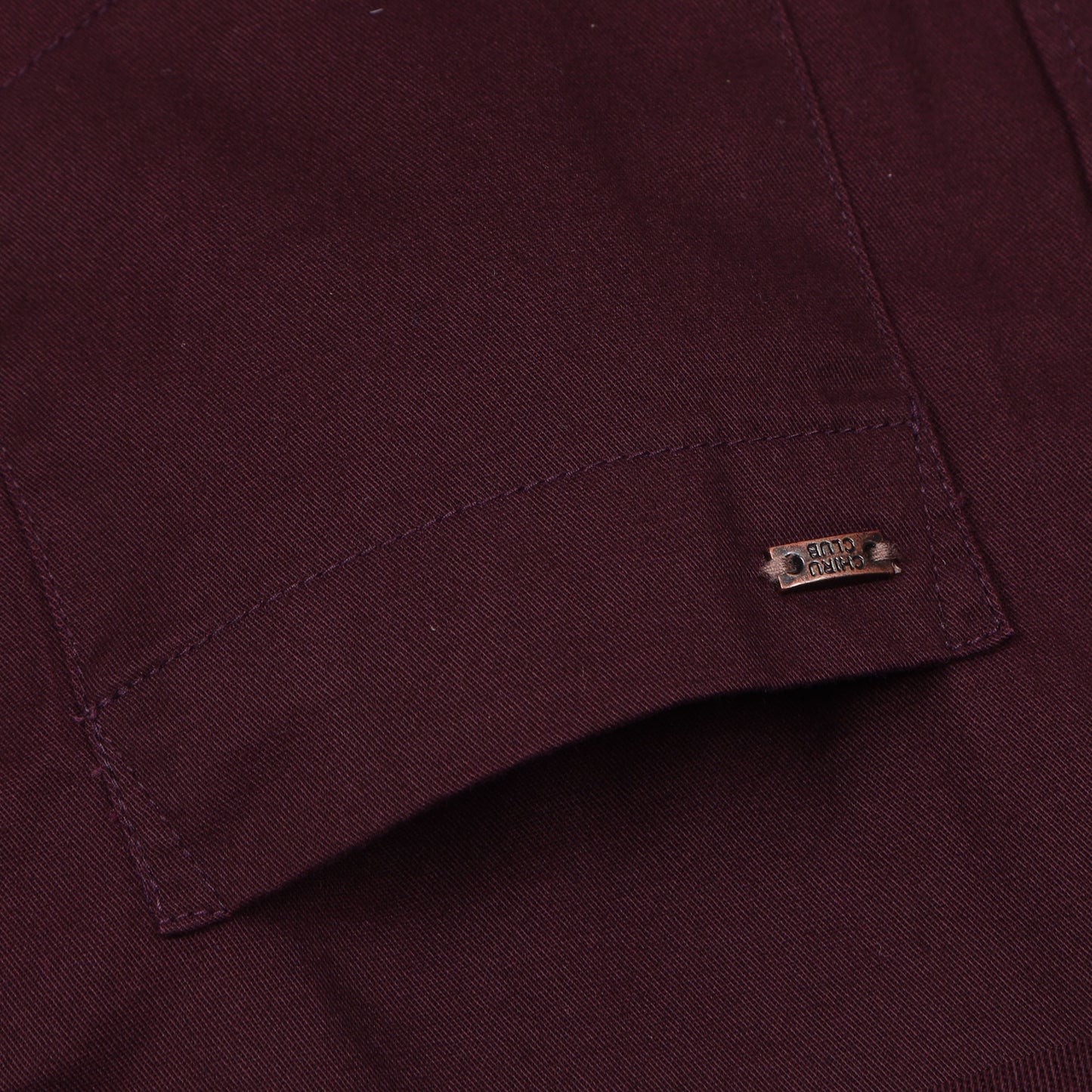 Wine Twill Leather Finish Shirt For Boys
