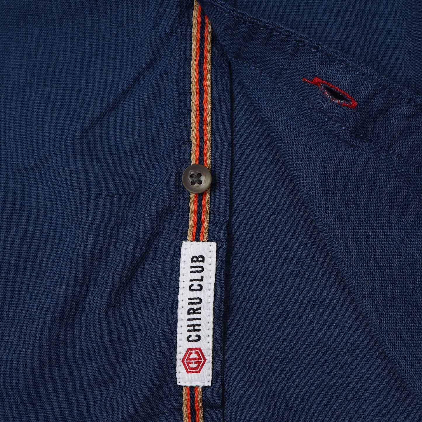 Royal Blue Cotton Linen Solid Shirt For Boys