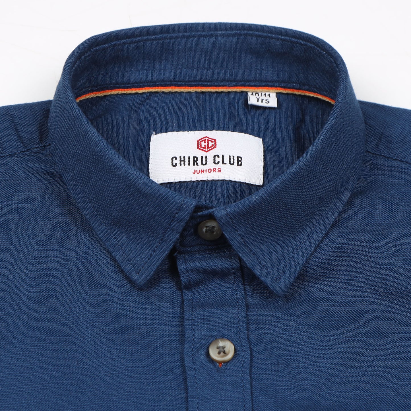 Royal Blue Cotton Linen Solid Shirt For Boys