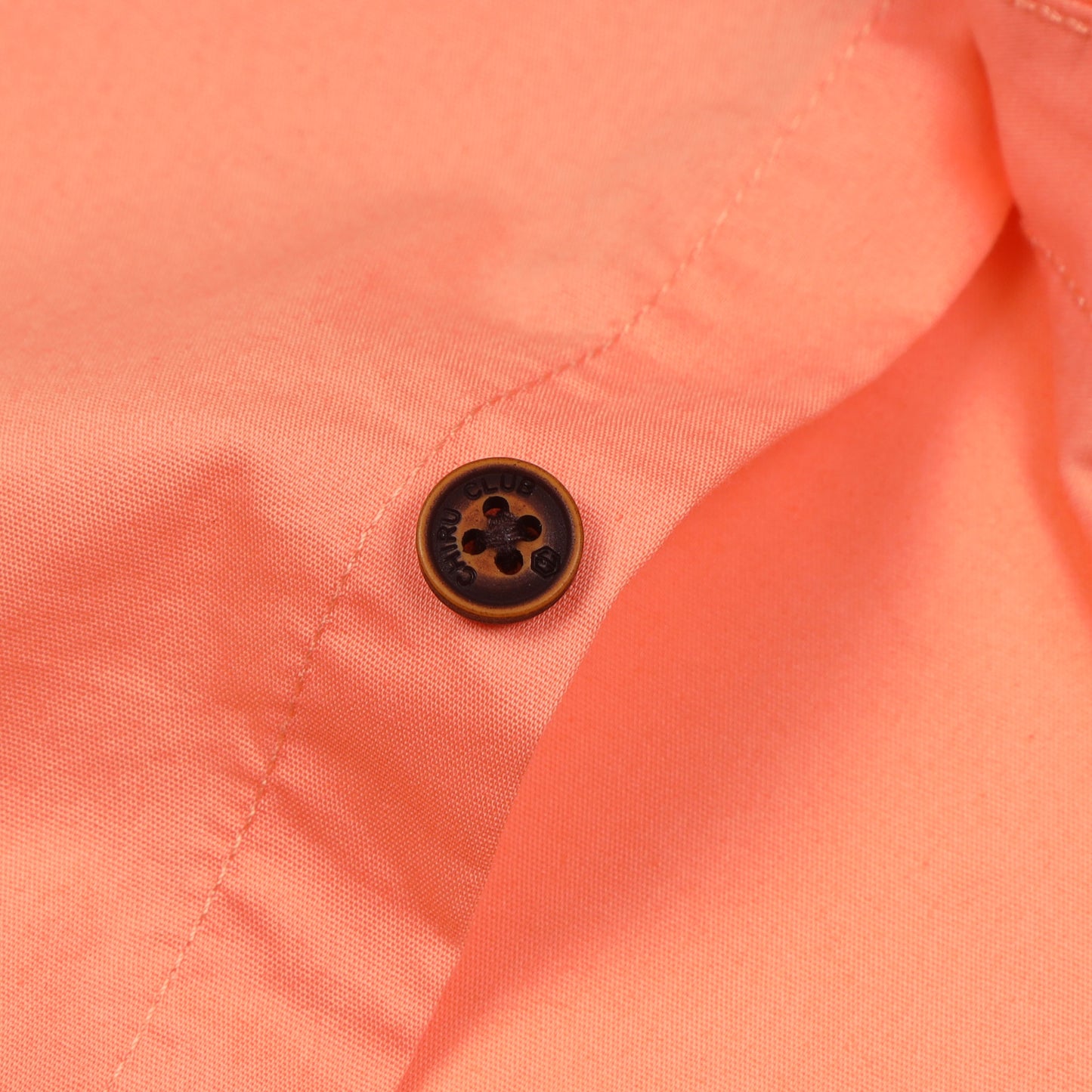Orange Poplin Lycra Solid Shirt For Boys