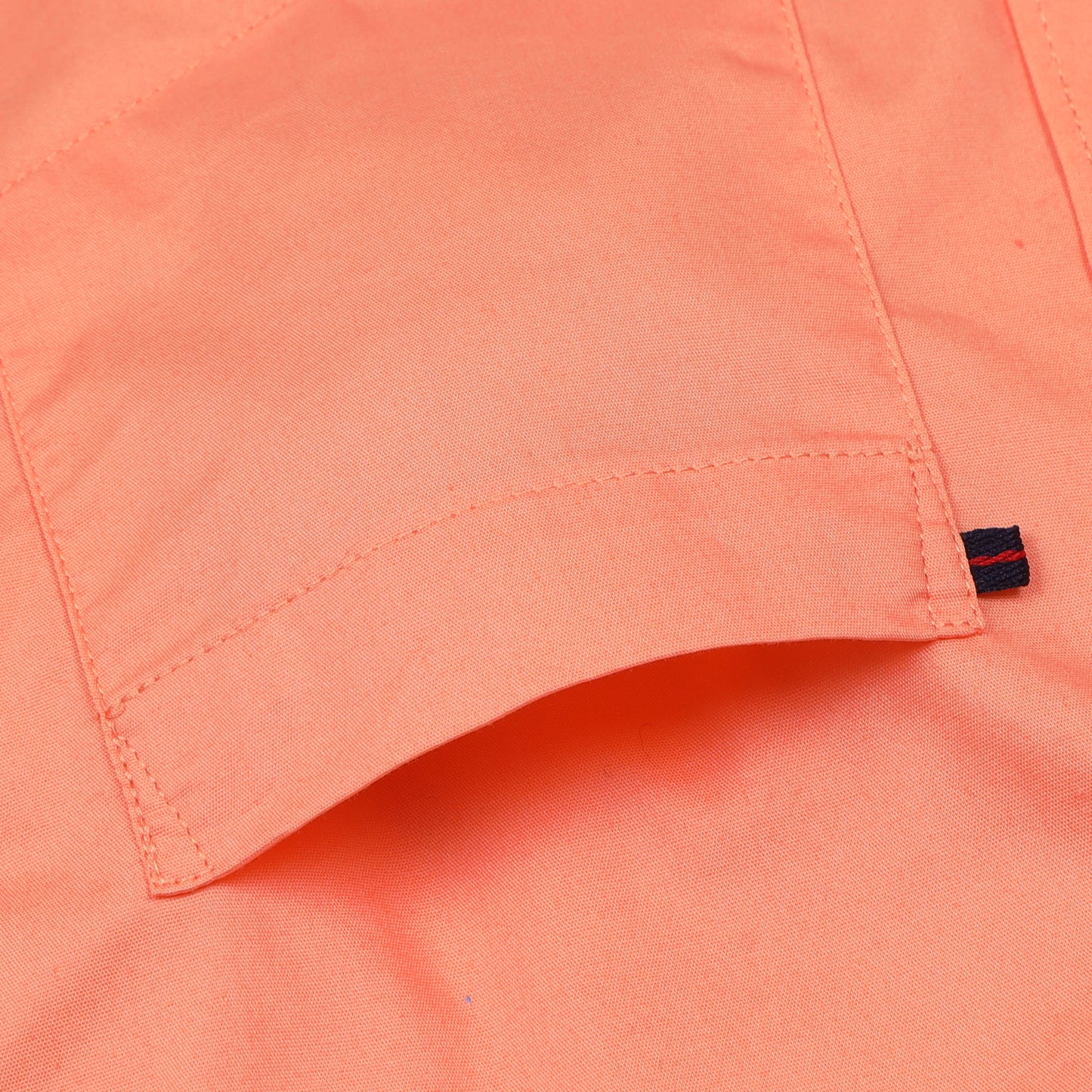 Orange Poplin Lycra Solid Shirt For Boys