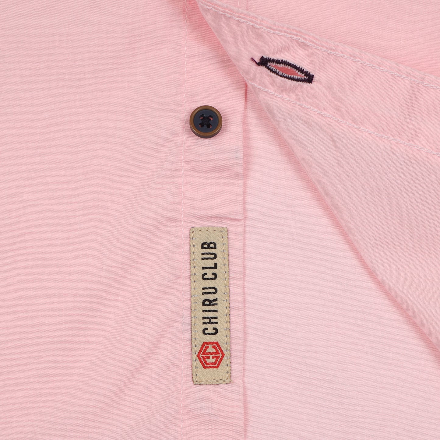 Pink Cotton Lycra Solid Shirt for Boys