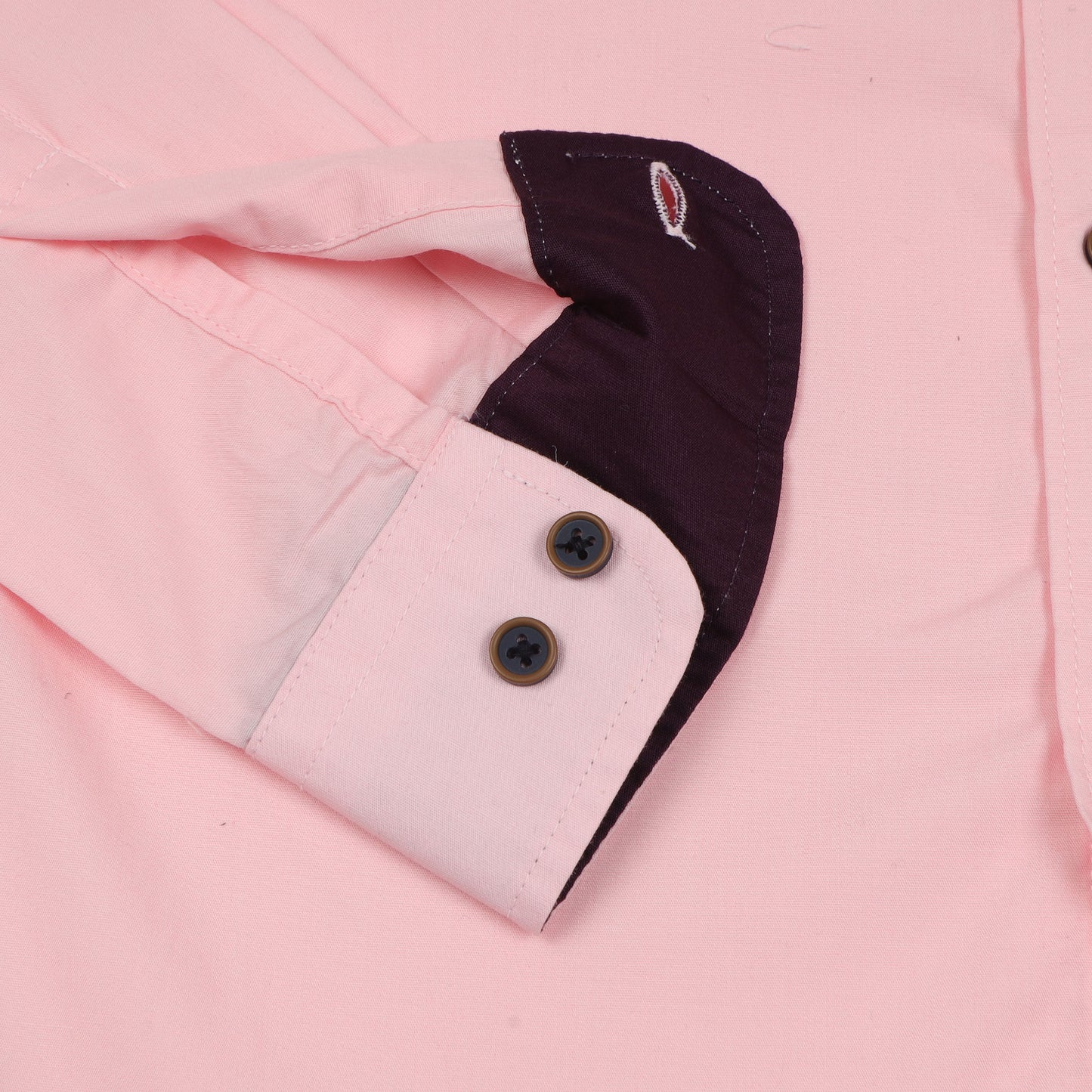 Pink Cotton Lycra Solid Shirt for Boys