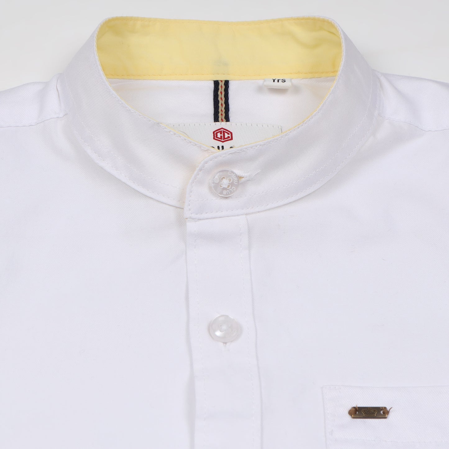 White Supima Cotton Solid Shirt for Boys