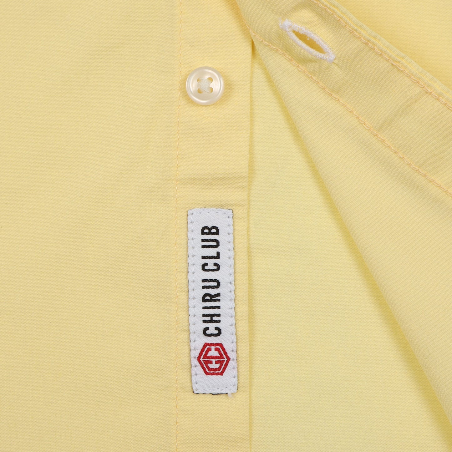 Yellow Poplin Lycra Solid Shirt for Boys