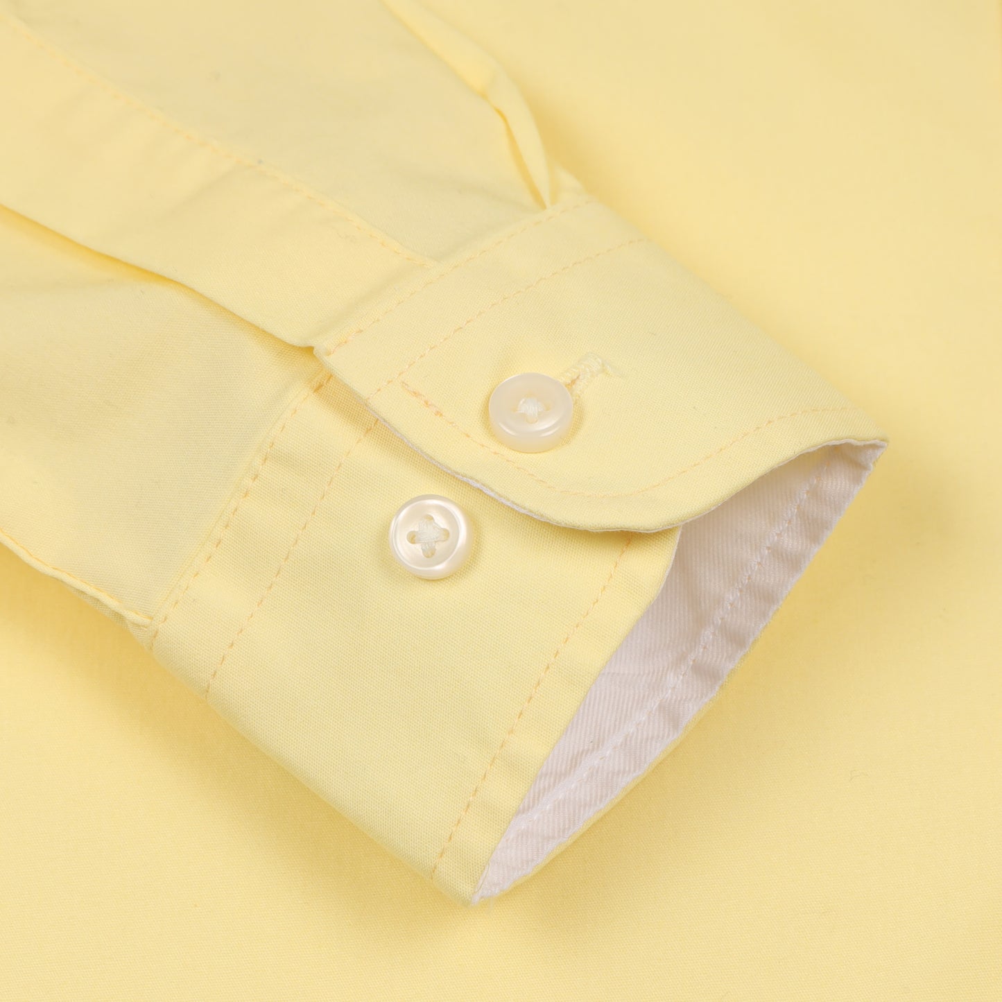 Yellow Poplin Lycra Solid Shirt for Boys