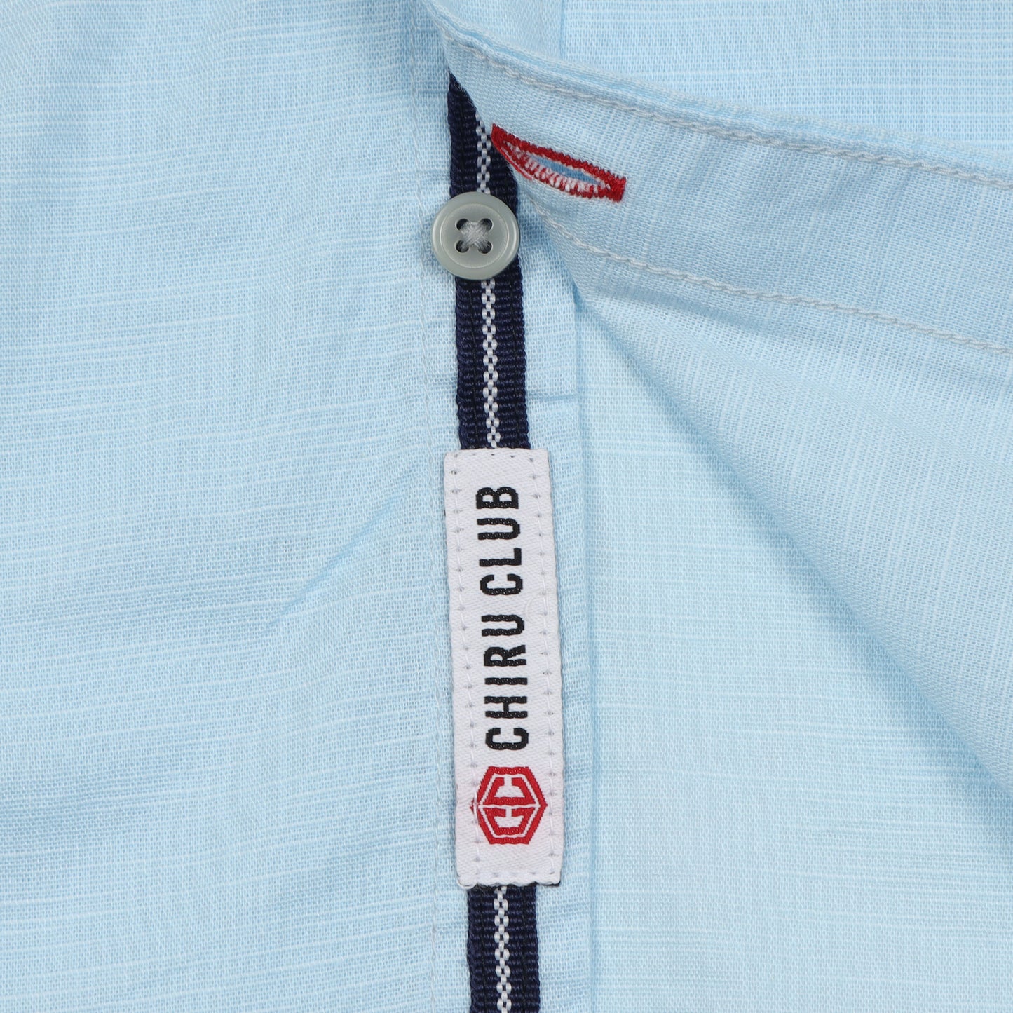 Sky Blue Cotton Linen Solid Shirt for Boys