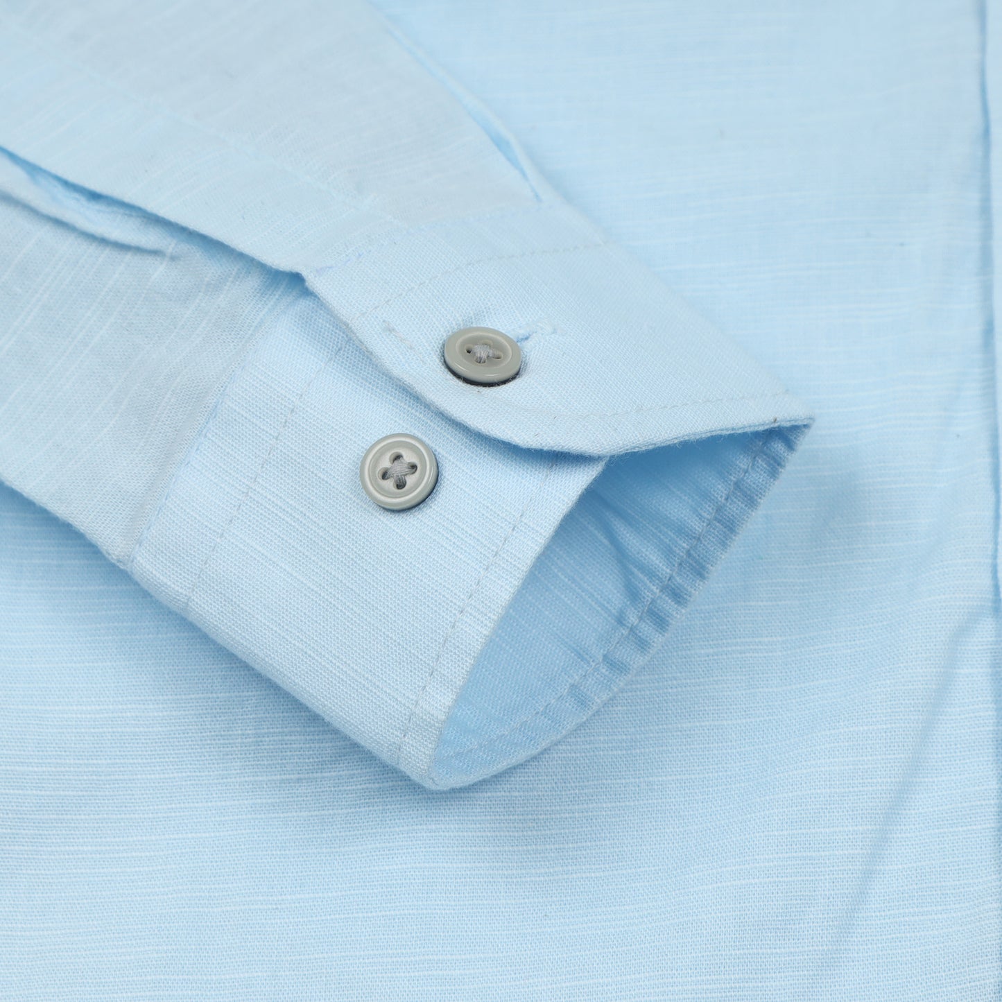 Sky Blue Cotton Linen Solid Shirt for Boys
