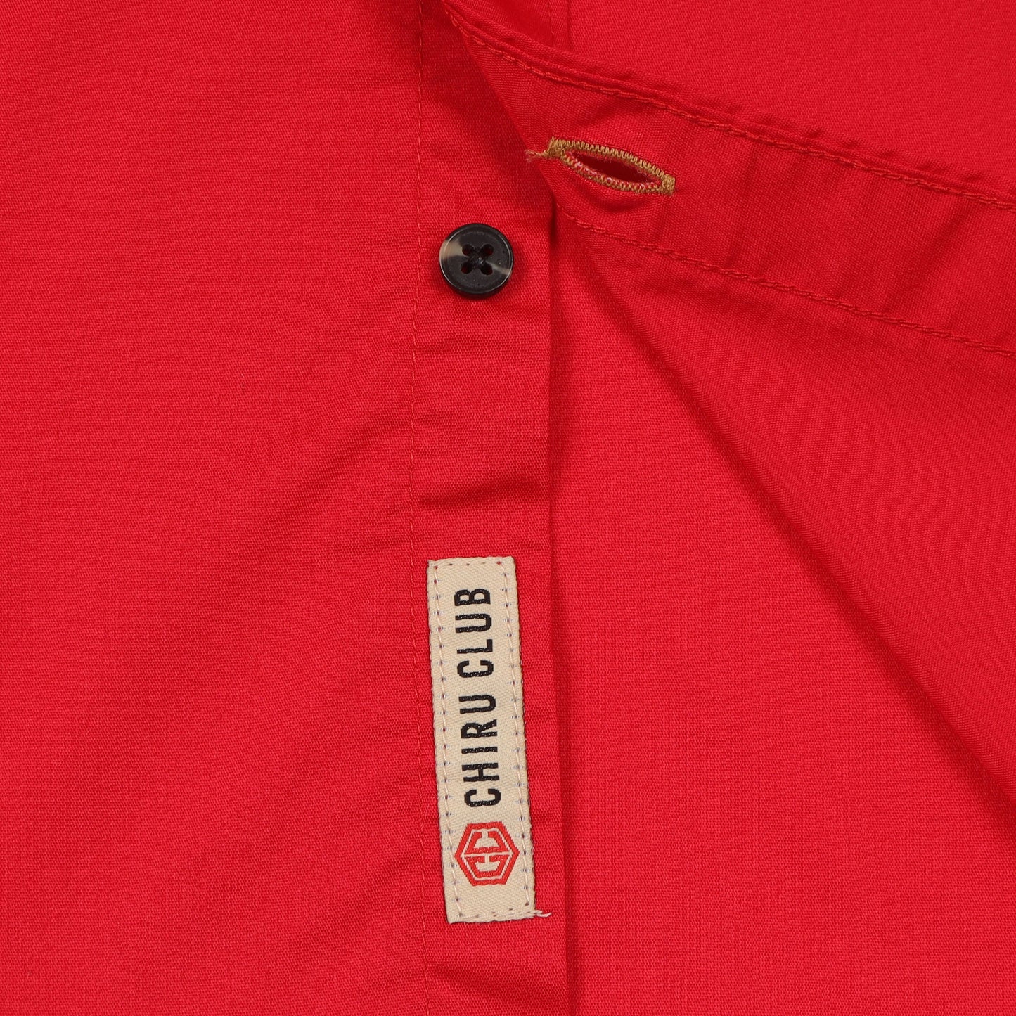 Red Poplin Lycra Solid Shirt for Boys