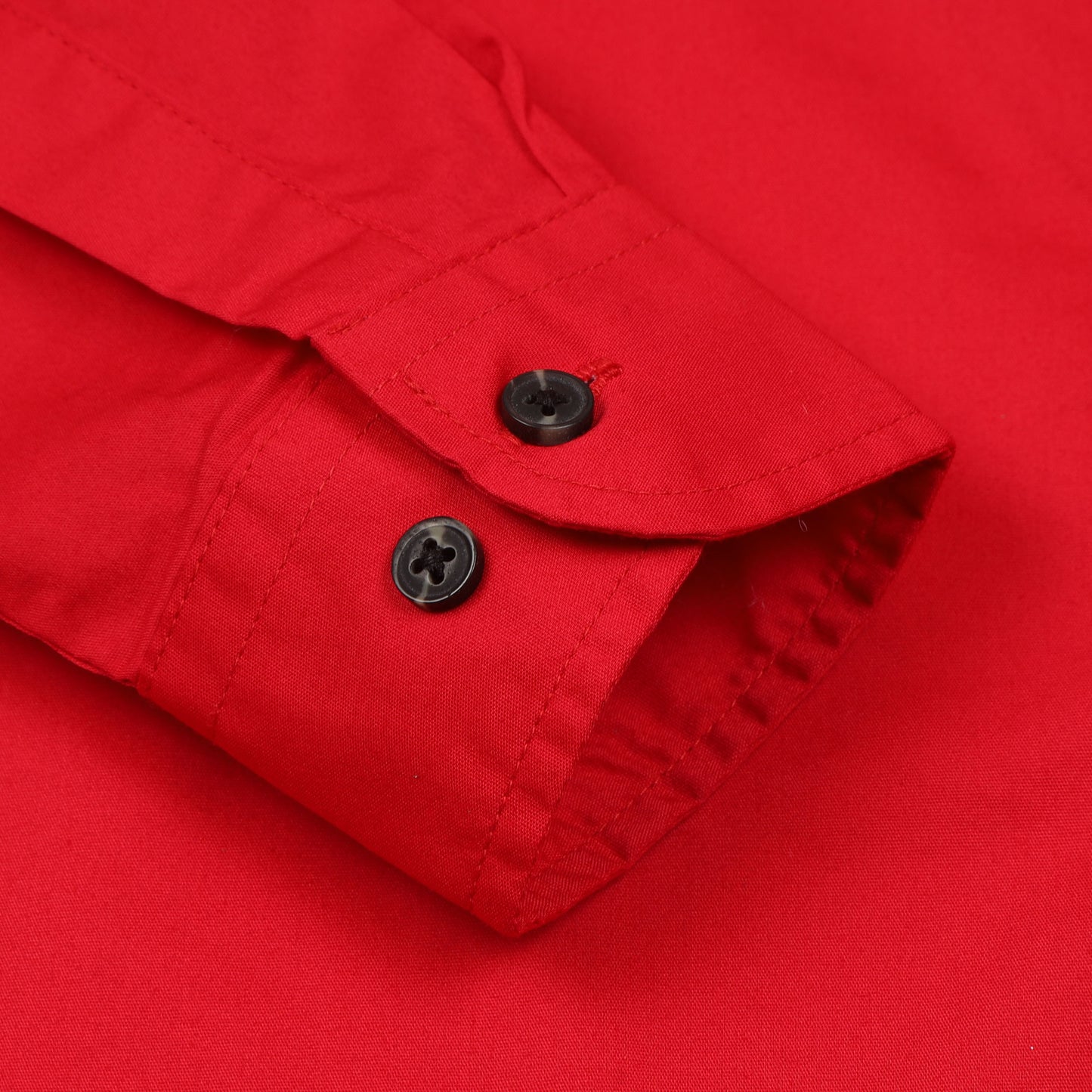 Red Poplin Lycra Solid Shirt for Boys