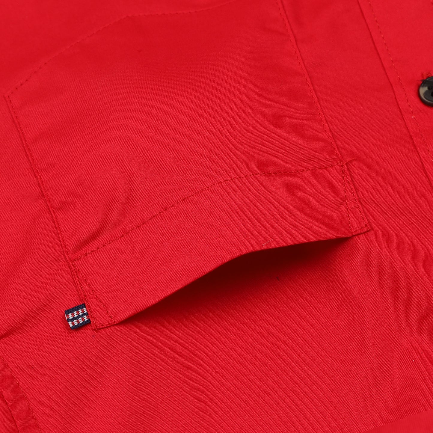 Red Poplin Lycra Solid Shirt for Boys
