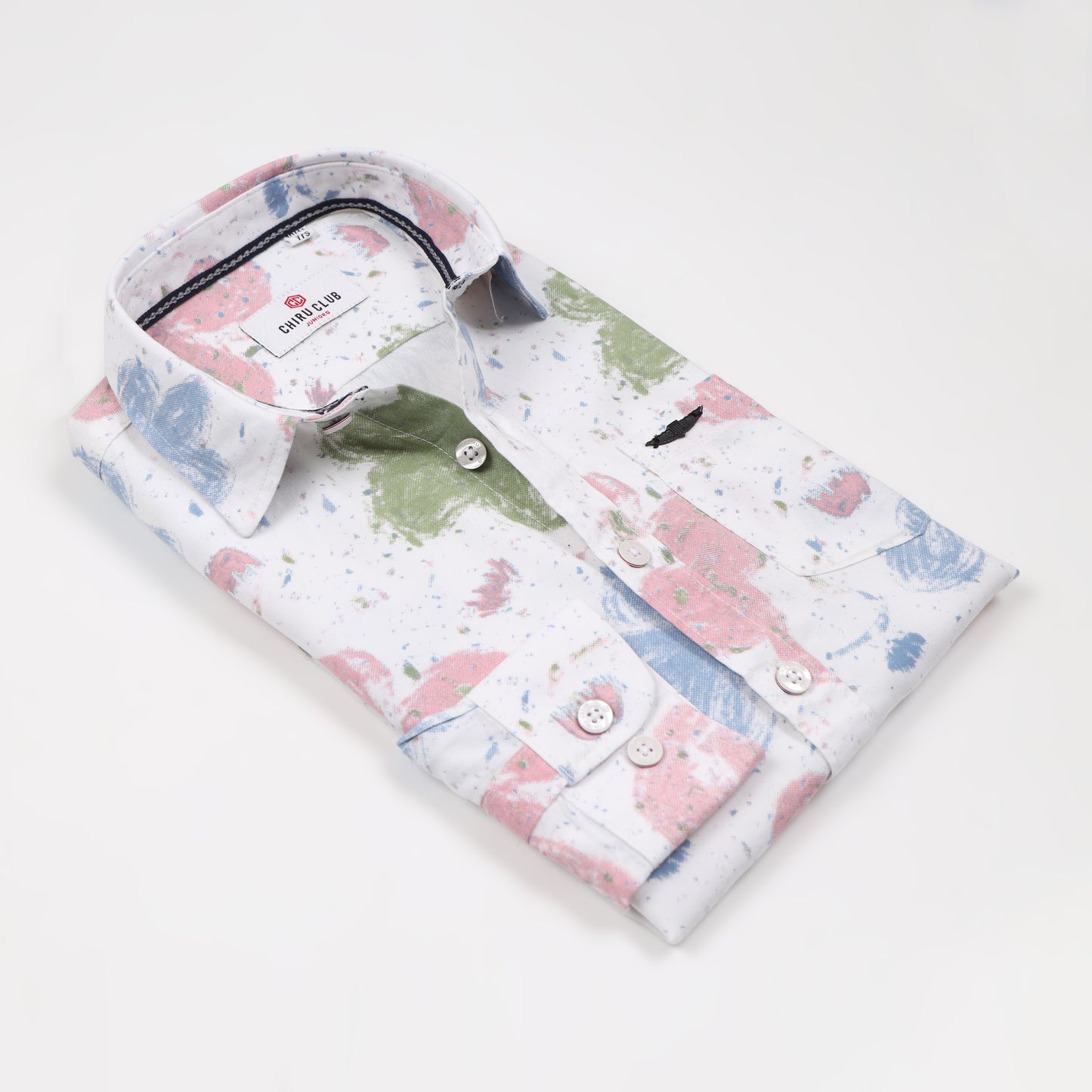 Peach Green Printed Multicolored Rayon Shirt for Boys