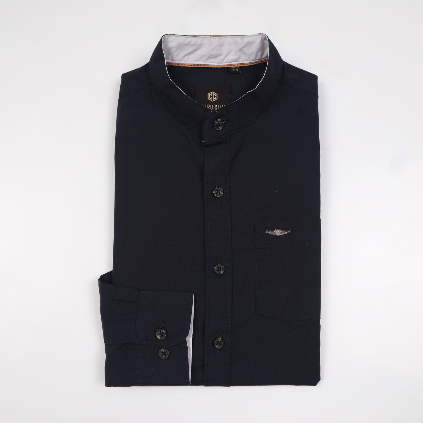Navy Blue Solid Shirt for Boys