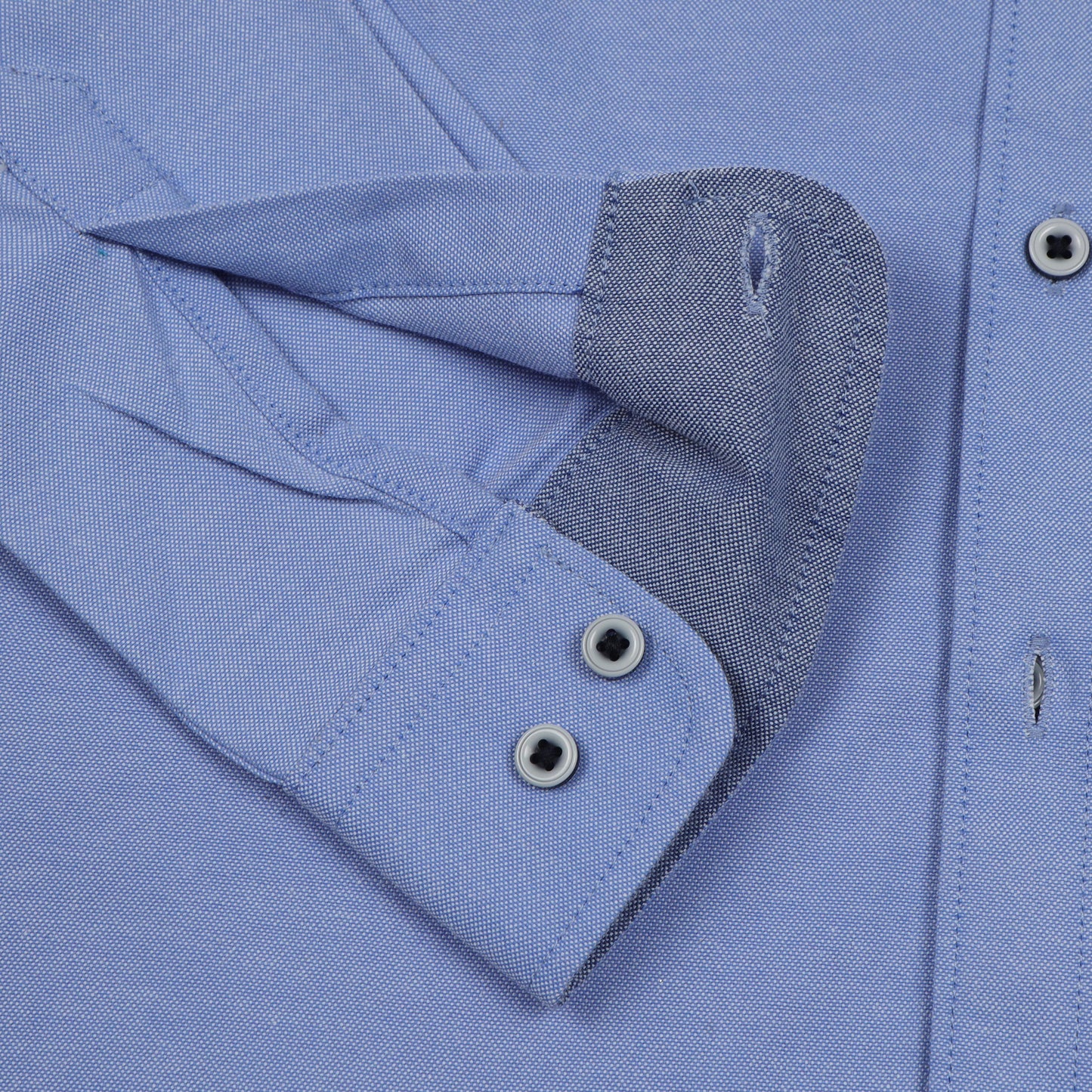 Sky Blue Yarn Dyed Oxford Solid Shirt for Boys